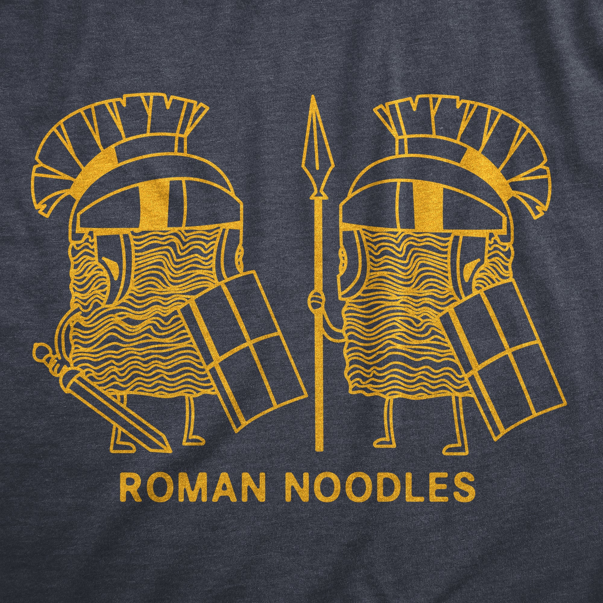 Funny Heather Navy - ROMAN Roman Noodles Mens T Shirt Nerdy Food sarcastic Tee