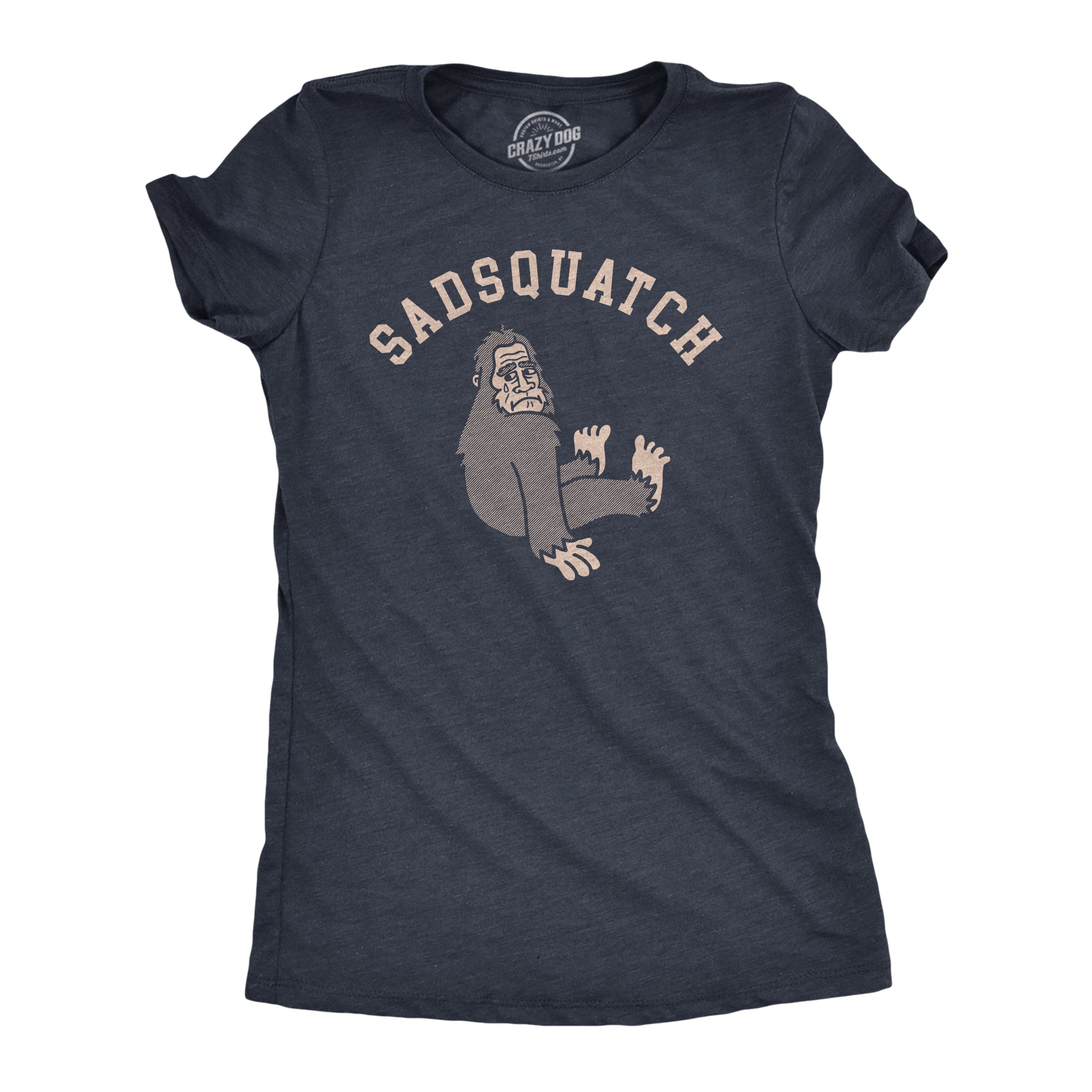 Funny Heather Navy - SADSQUATCH Sadsquatch Womens T Shirt Nerdy Sarcastic Tee