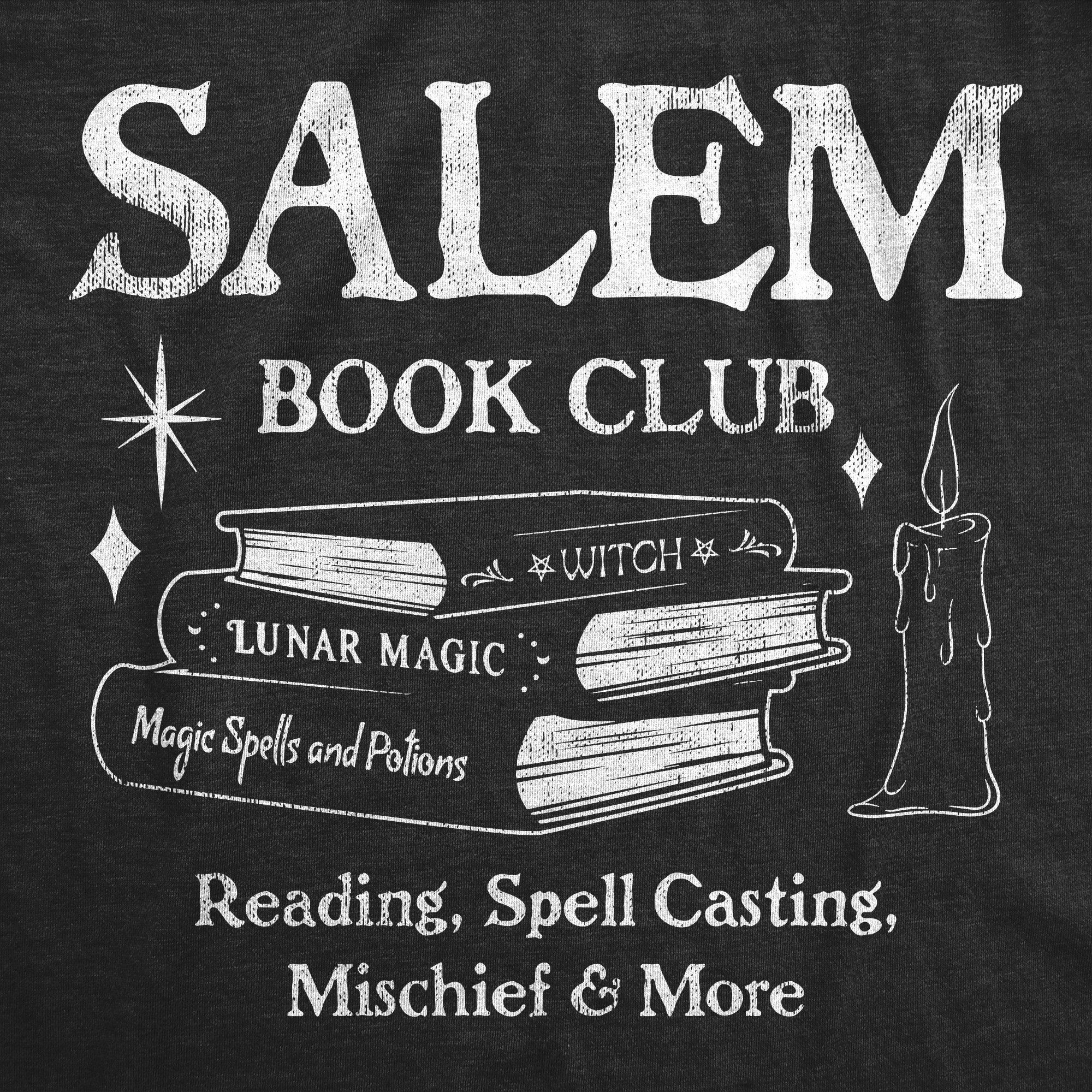Funny Heather Black - SALEM Salem Book Club Womens T Shirt Nerdy Halloween Tee