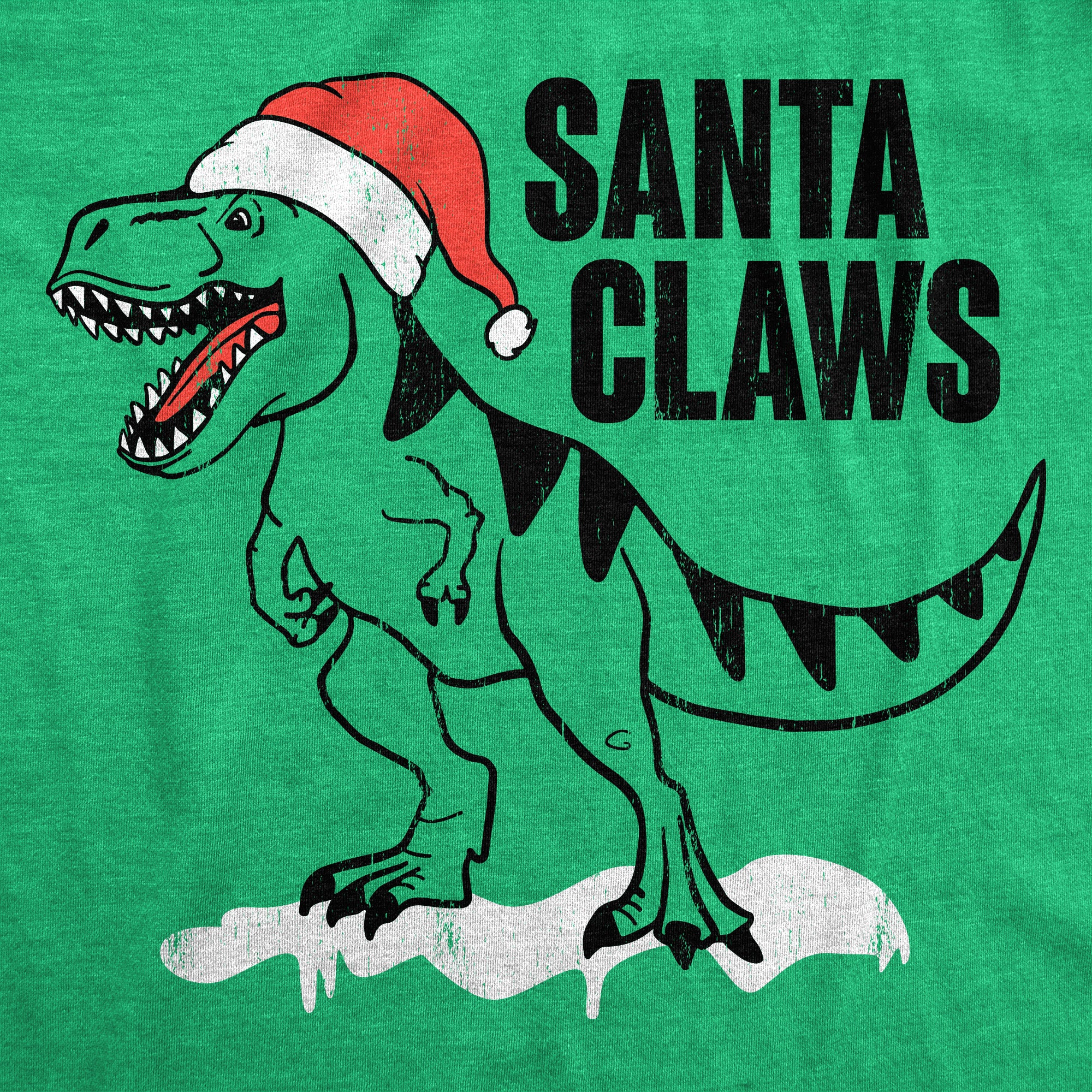 Funny Heather Green - Santa Claws Santa Claws Womens T Shirt Nerdy Christmas Dinosaur sarcastic Tee