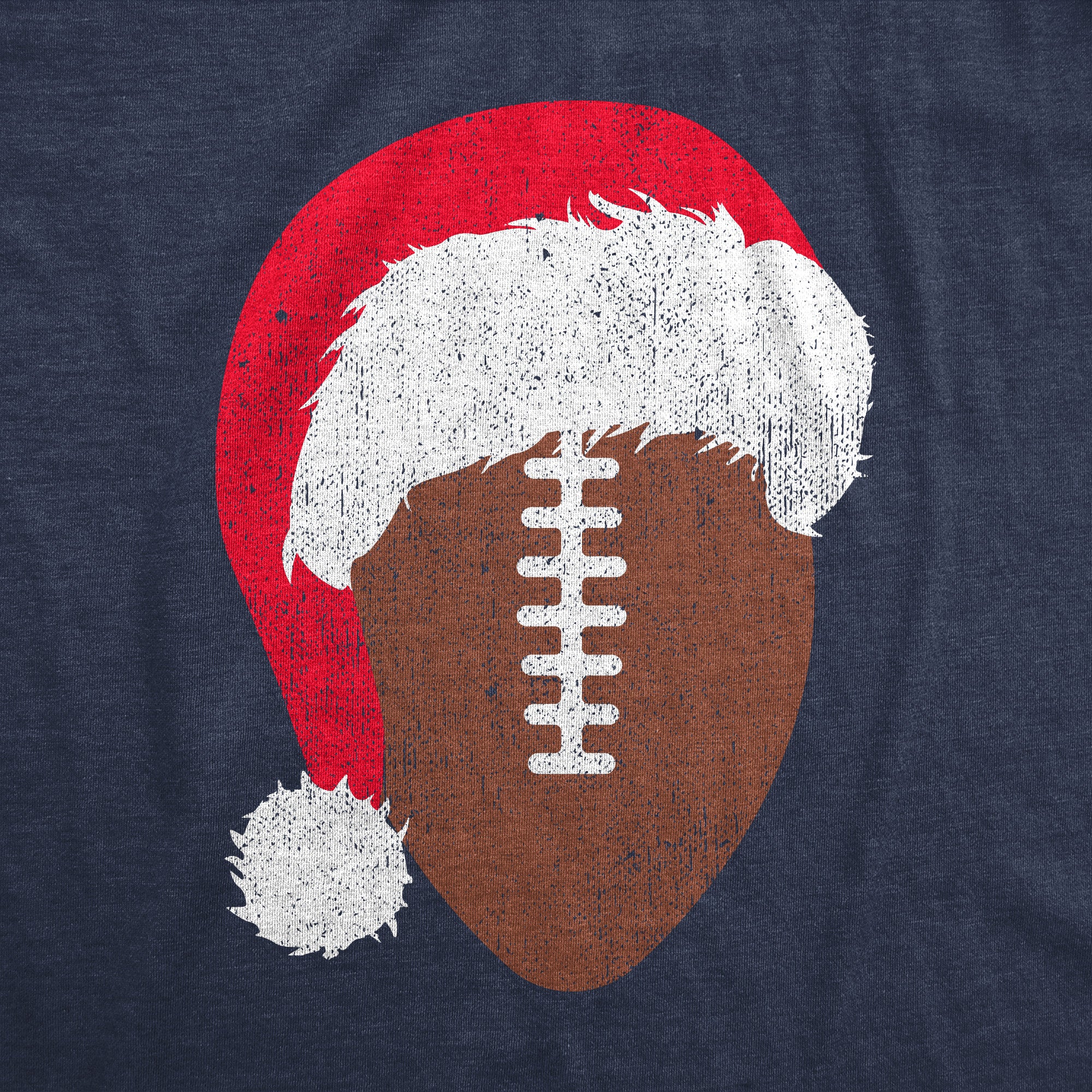 Funny Heather Navy - Santa Football Santa Football Womens T Shirt Nerdy Christmas Football Tee
