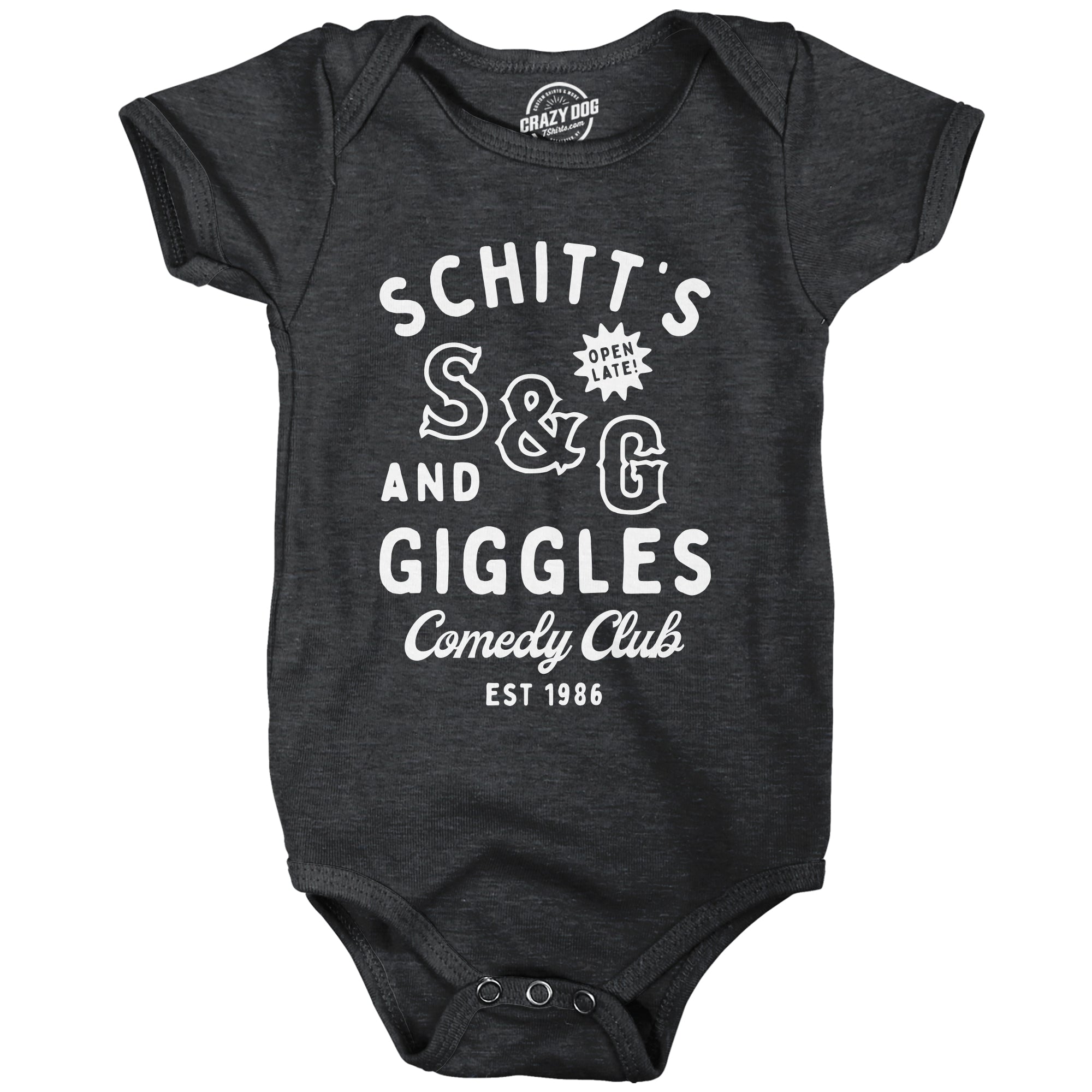 Funny Heather Black - GIGGLES Schitts And Giggles Comedy Club Onesie Nerdy sarcastic Tee