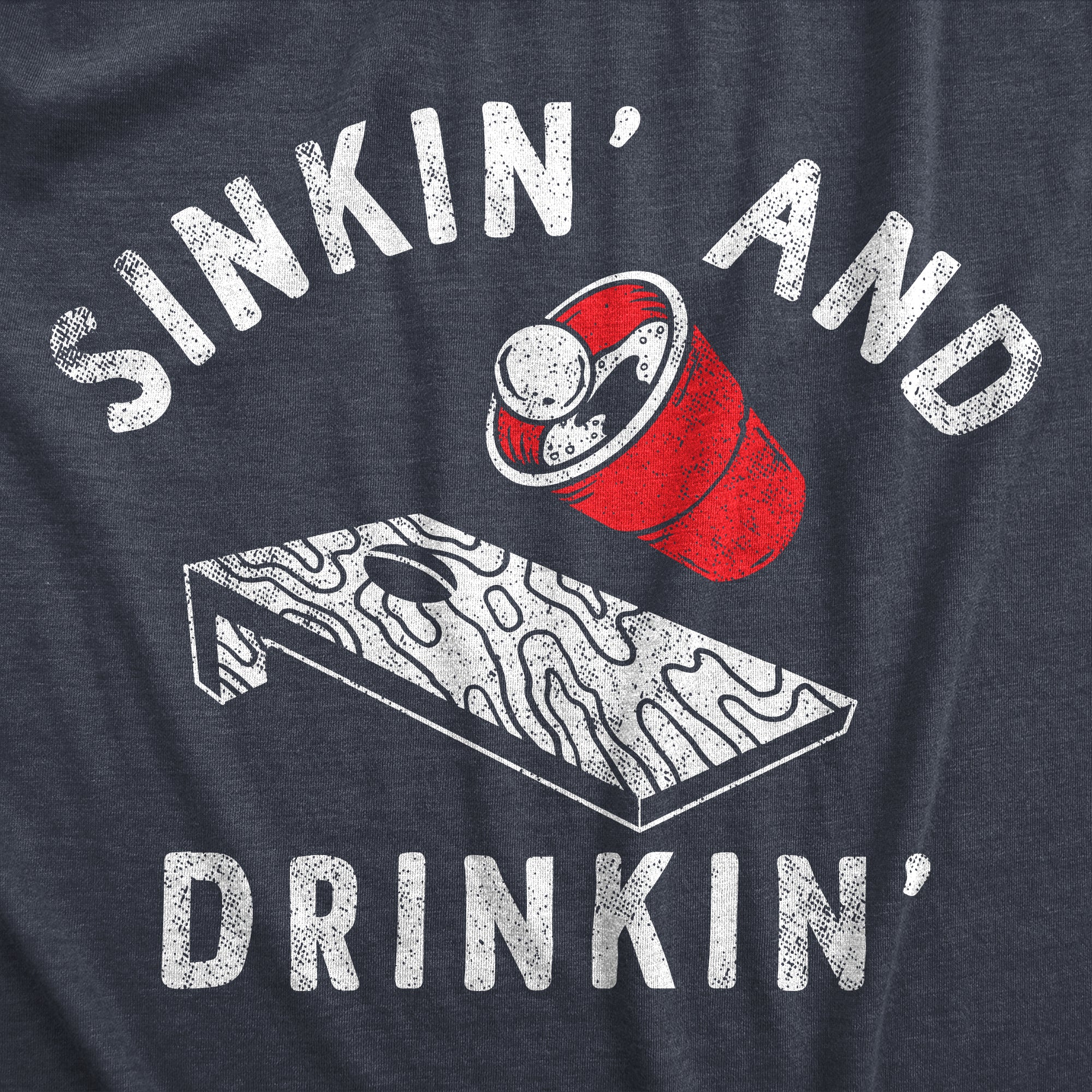 Funny Heather Navy - SINKIN Sinkin And Drinkin Beer Mens T Shirt Nerdy Drinking Tee