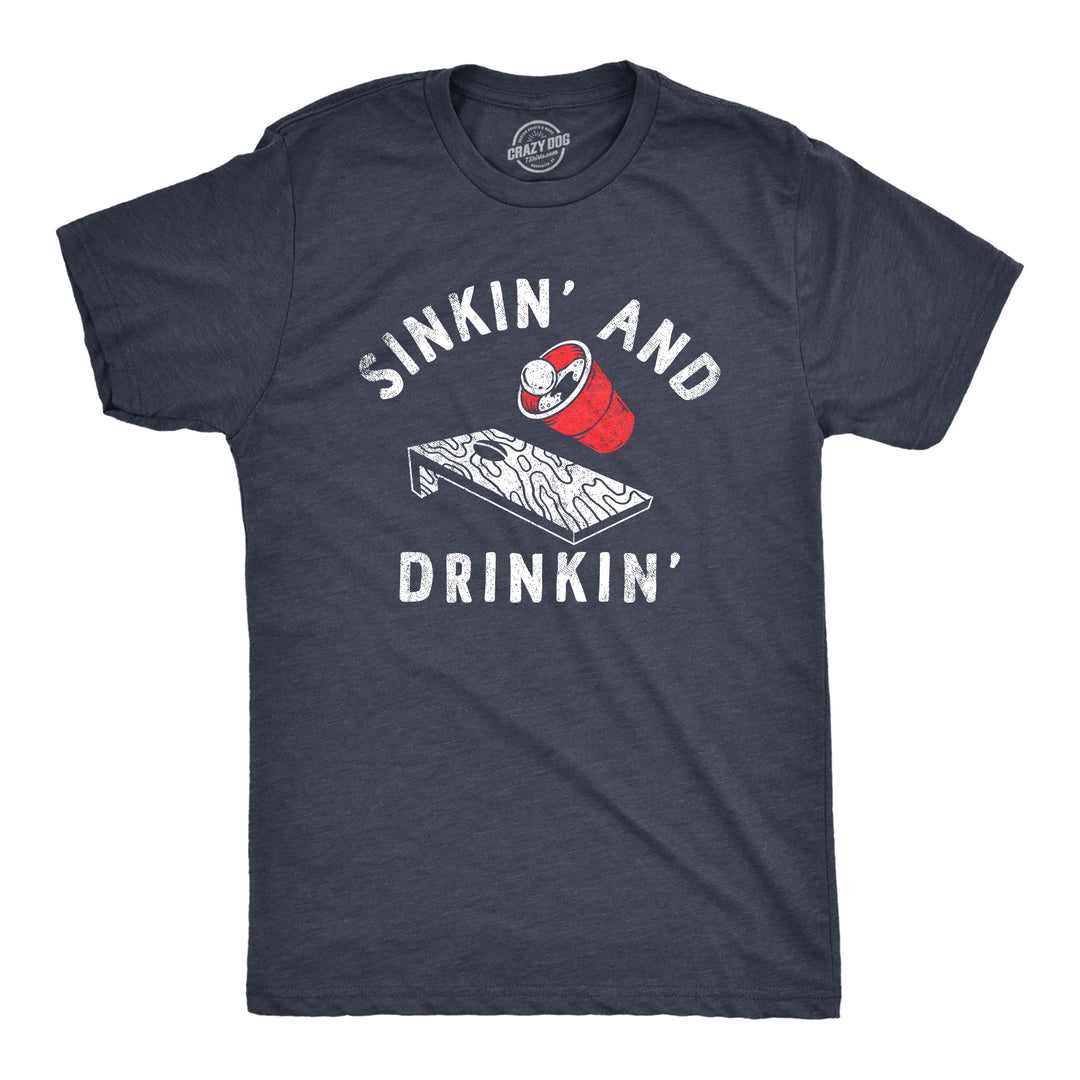 Funny Heather Navy - SINKIN Sinkin And Drinkin Beer Mens T Shirt Nerdy Drinking Tee