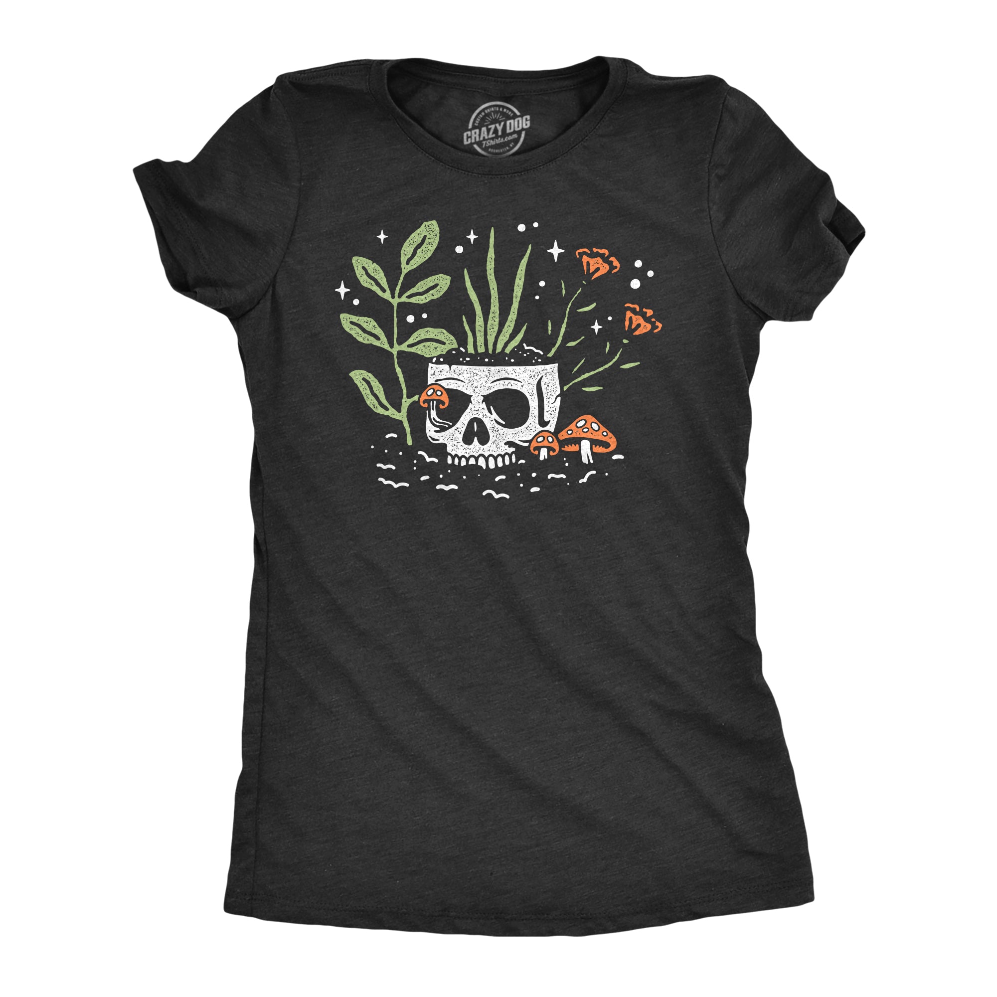 Funny Heather Black - SKULLFLOWERS Skull Flowers Womens T Shirt Nerdy Sarcastic Tee