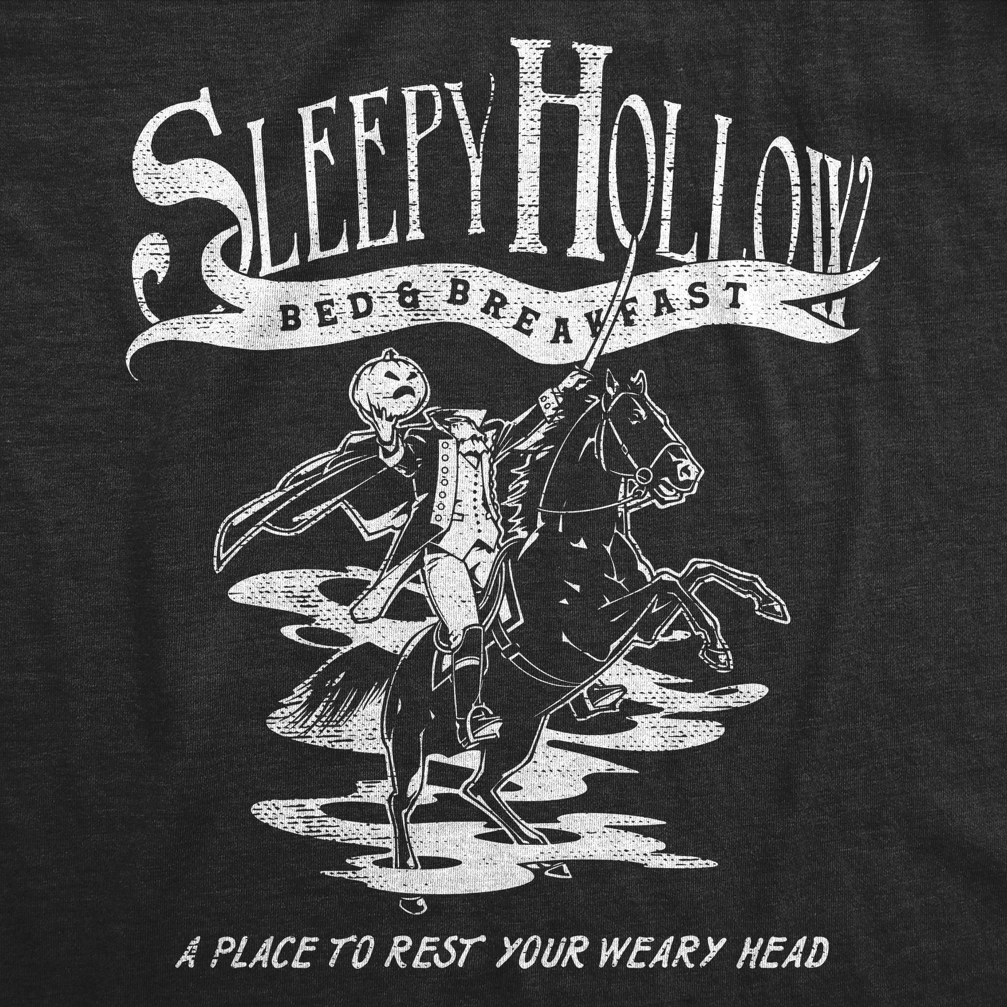 Funny Heather Black - SLEEPYHOLLOW Sleepy Hollow Bed And Breakfast Womens T Shirt Nerdy Halloween Sarcastic Tee