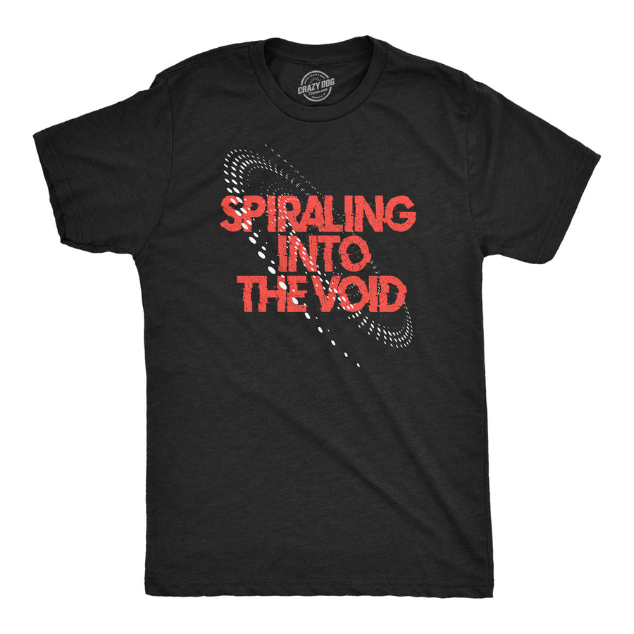 Funny Heather Black - VOID Spiraling Into The Void Mens T Shirt Nerdy Sarcastic Tee