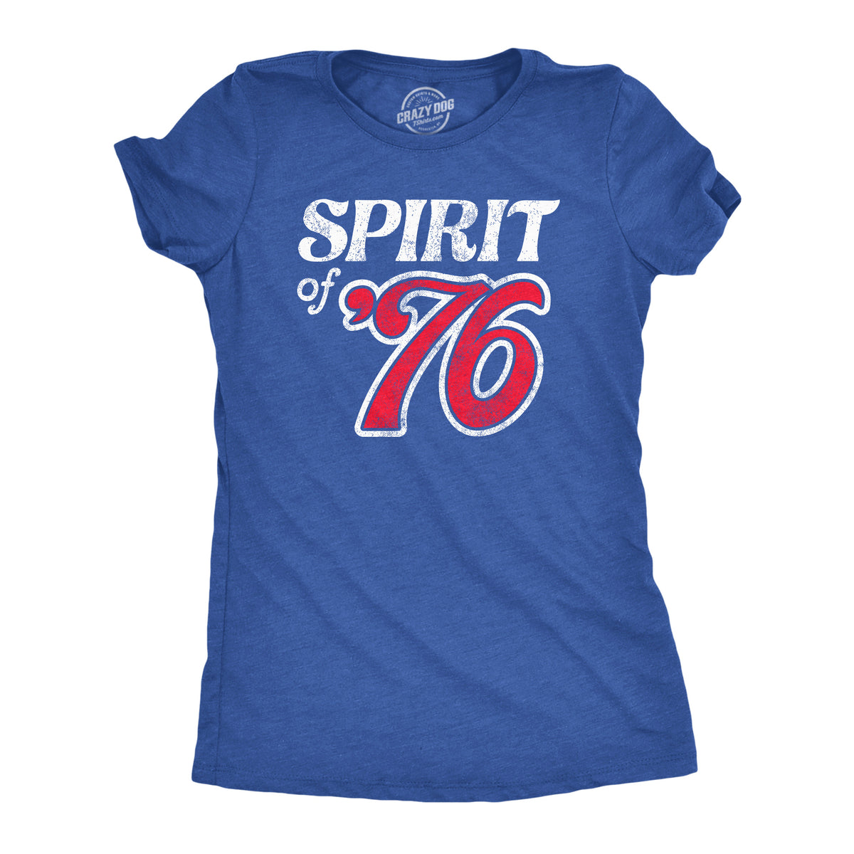 Funny Heather Royal - 76 Spirit Of 76 Womens T Shirt Nerdy Fourth Of July Tee