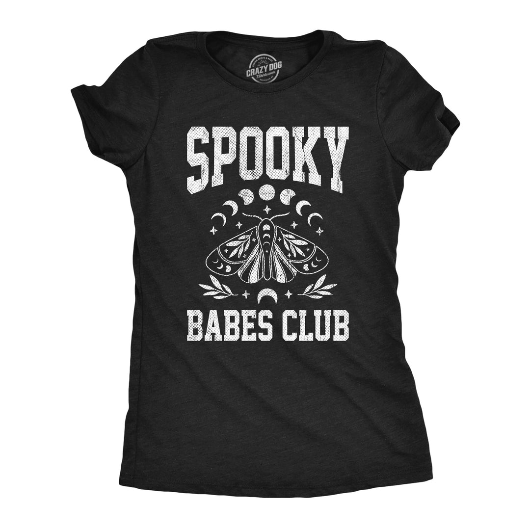 Funny Heather Black - Spooky Babes Spooky Babes Club Womens T Shirt Nerdy halloween Tee