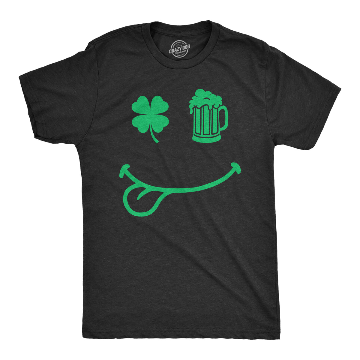 Funny Heather Black - STPATSSMILE St Pat Smile Mens T Shirt Nerdy Saint Patrick&#39;s Day Tee