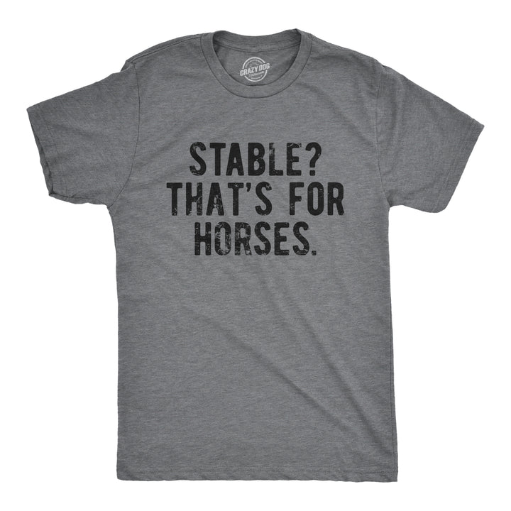 Funny Dark Heather Grey - STABLE Stable Thats For Horses Mens T Shirt Nerdy Sarcastic Tee