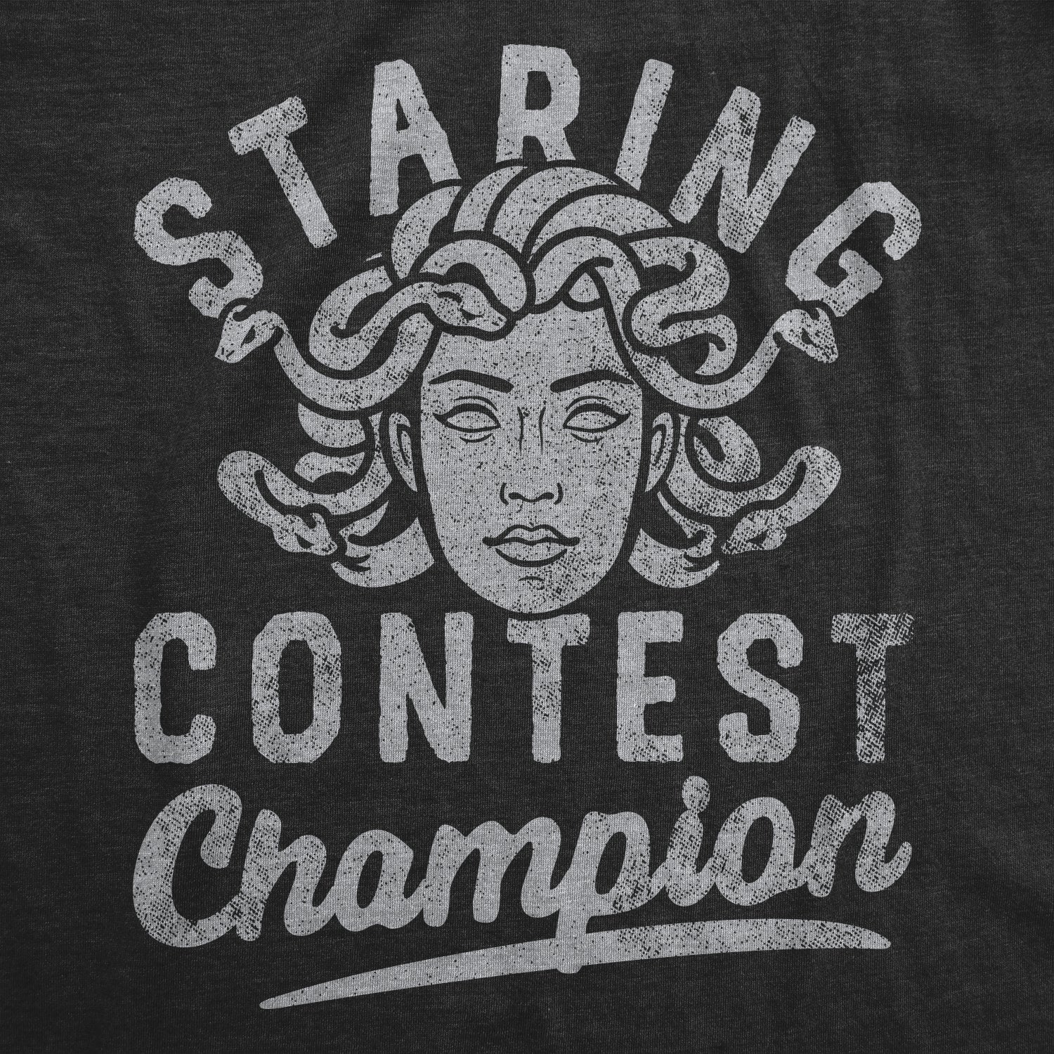 Funny Heather Black - STARING Staring Contest Champion Womens T Shirt Nerdy Sarcastic Tee