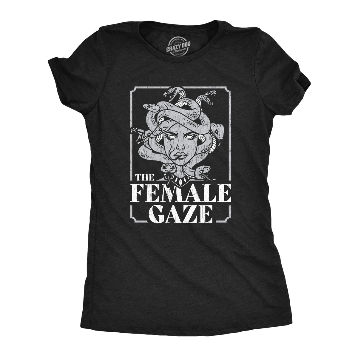 Funny Heather Black - GAZE The Female Gaze Womens T Shirt Nerdy Sarcastic Tee