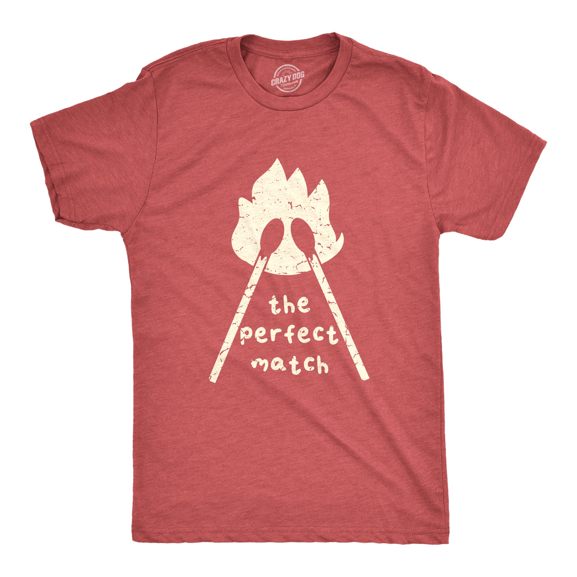 Funny Heather Red - MATCH The Perfect Match Mens T Shirt Nerdy Valentine's Day Sarcastic Tee