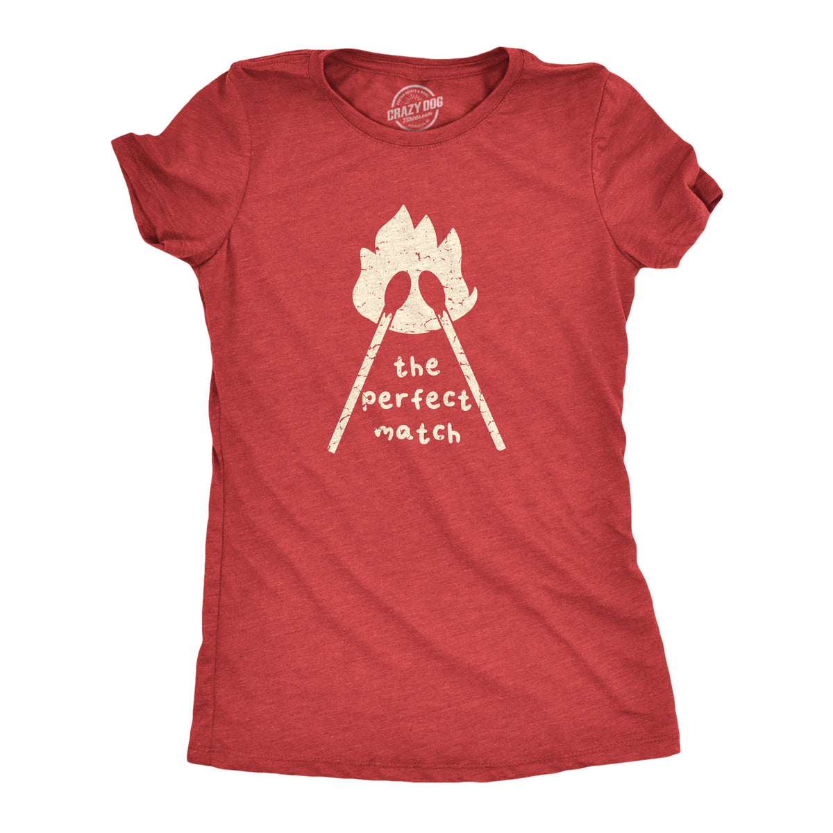 Funny Heather Red - MATCH The Perfect Match Womens T Shirt Nerdy Valentine&#39;s Day Sarcastic Tee