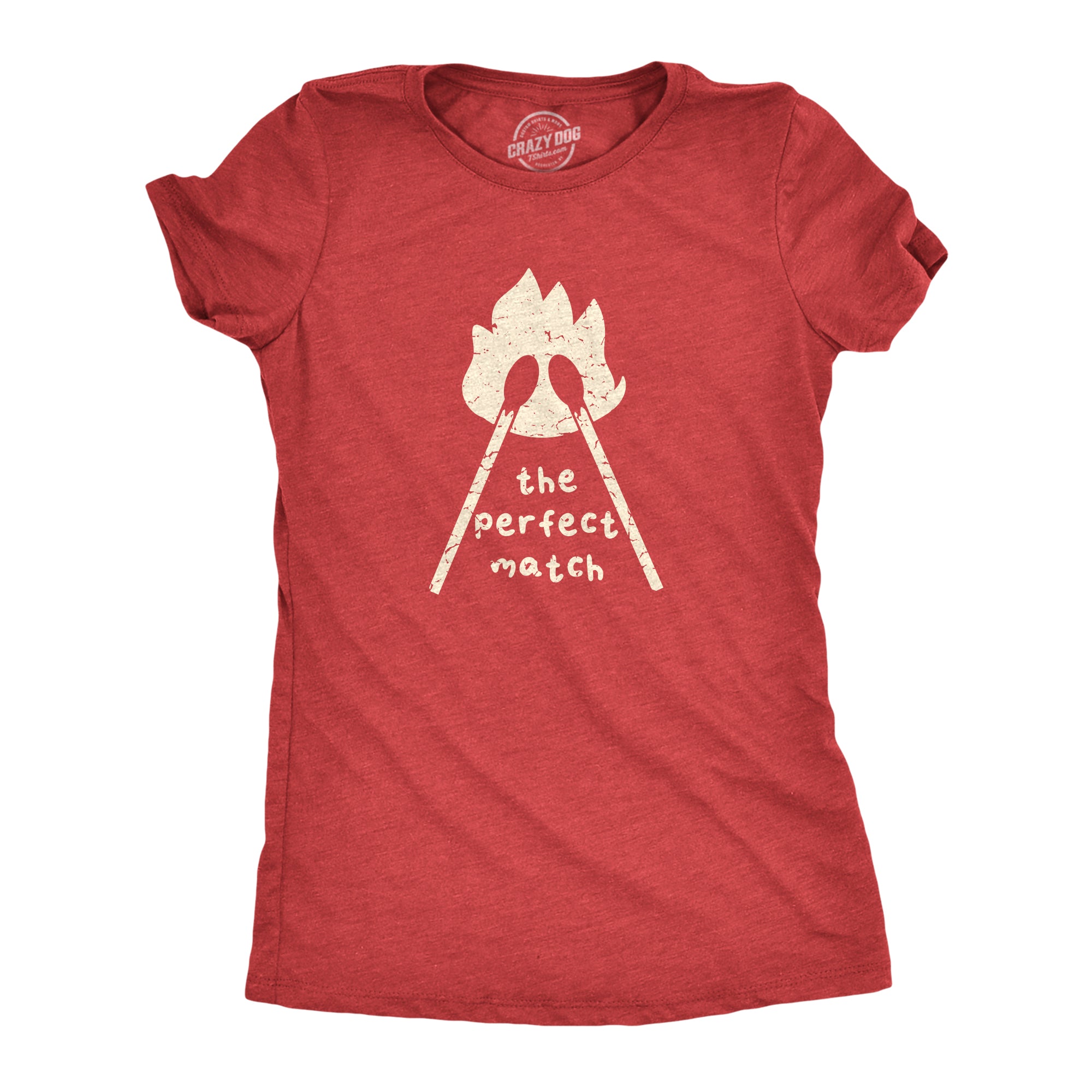Funny Heather Red - MATCH The Perfect Match Womens T Shirt Nerdy Valentine's Day Sarcastic Tee