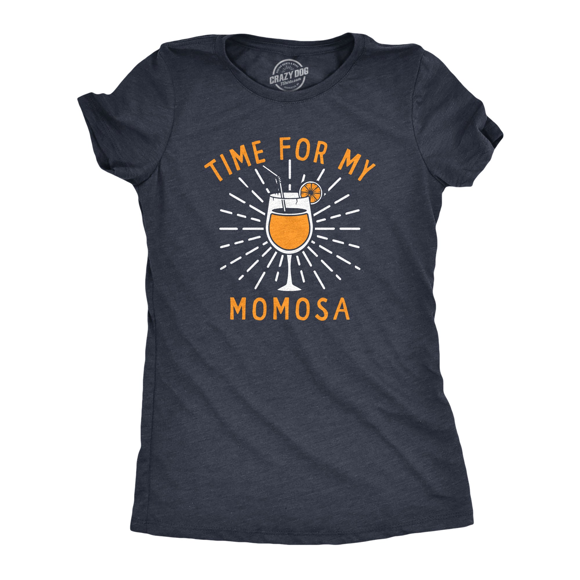 Funny Heather Black - Momosa Time For My Momosa Womens T Shirt Nerdy Mother's Day Drinking Tee