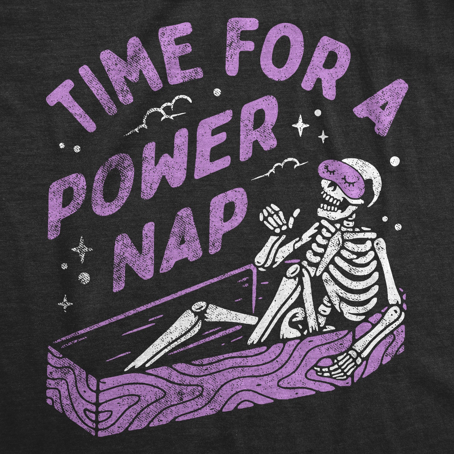 Funny Heather Black - POWERNAP Time For A Power Nap Womens T Shirt Nerdy halloween Sarcastic Tee