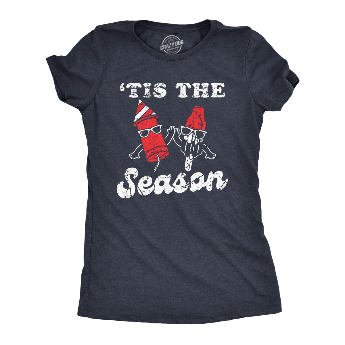 Funny Heather Navy - SEASON Tis The Season Firecracker Popsicle Womens T Shirt Nerdy Fourth Of July Tee