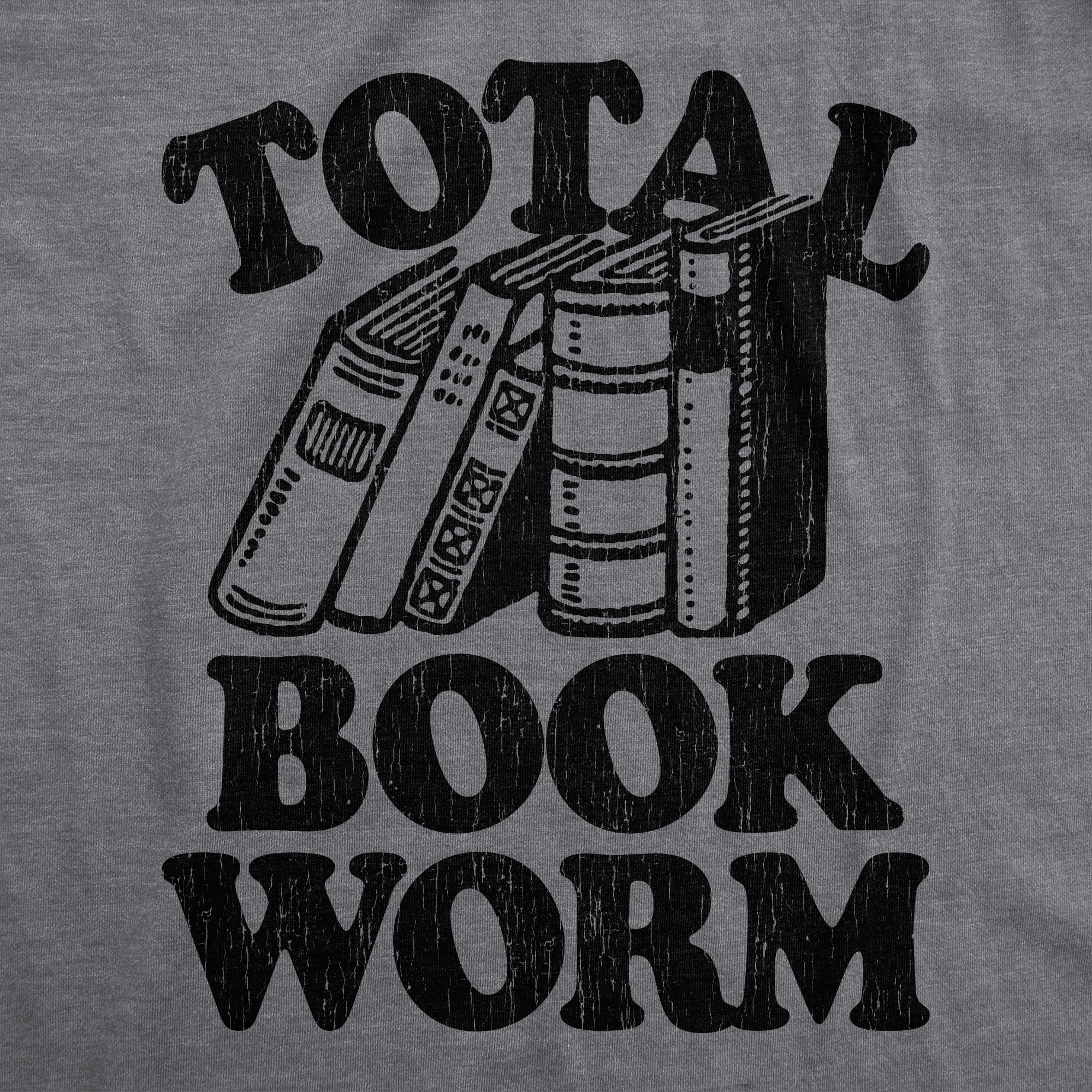 Funny Dark Heather Grey - BOOK Total Book Worm Mens T Shirt Nerdy Nerdy Tee