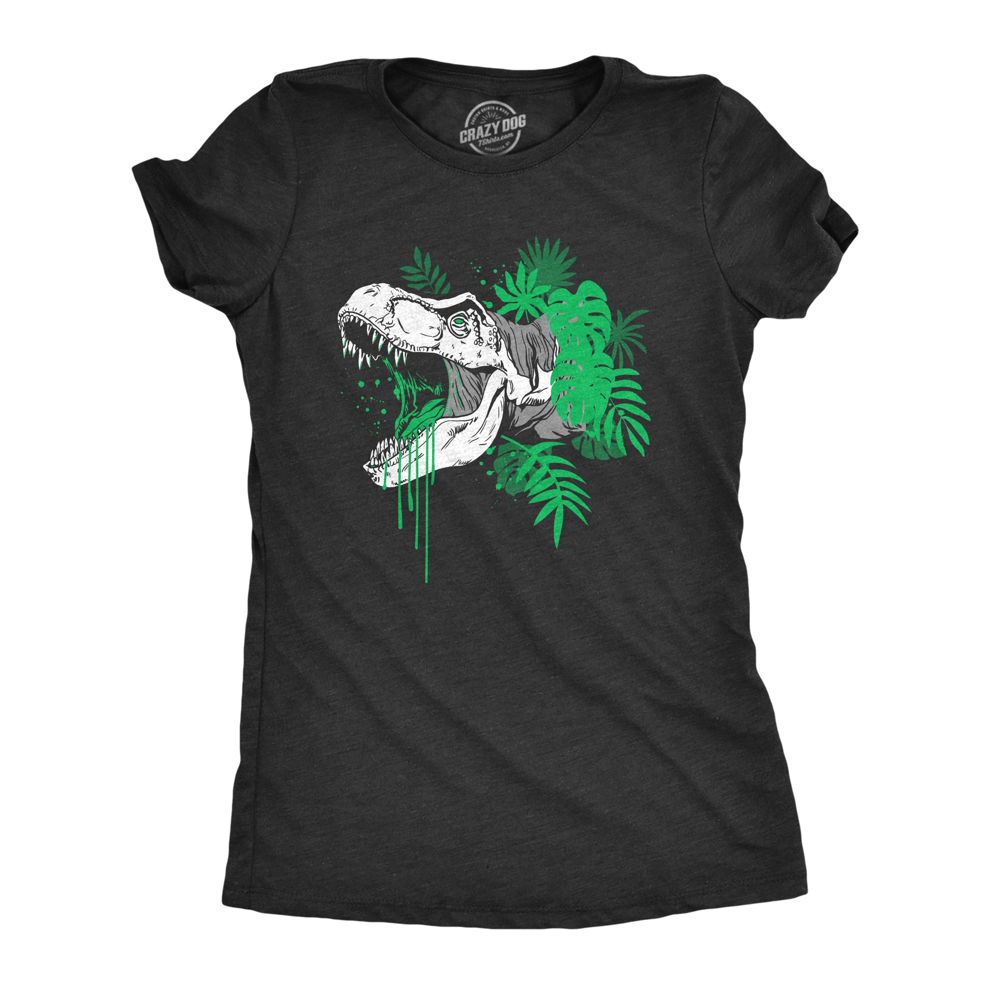 Funny Heather Black - TREX T Rex Roar Womens T Shirt Nerdy Dinosaur Tee
