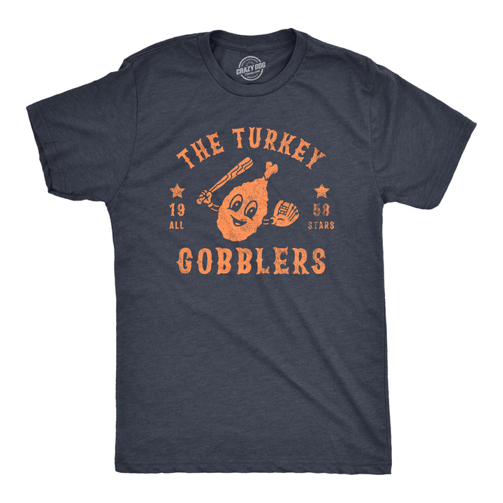 Funny Heather Navy - GOBBLERS The Turkey Gobblers All Stars Mens T Shirt Nerdy Thanksgiving Baseball Tee