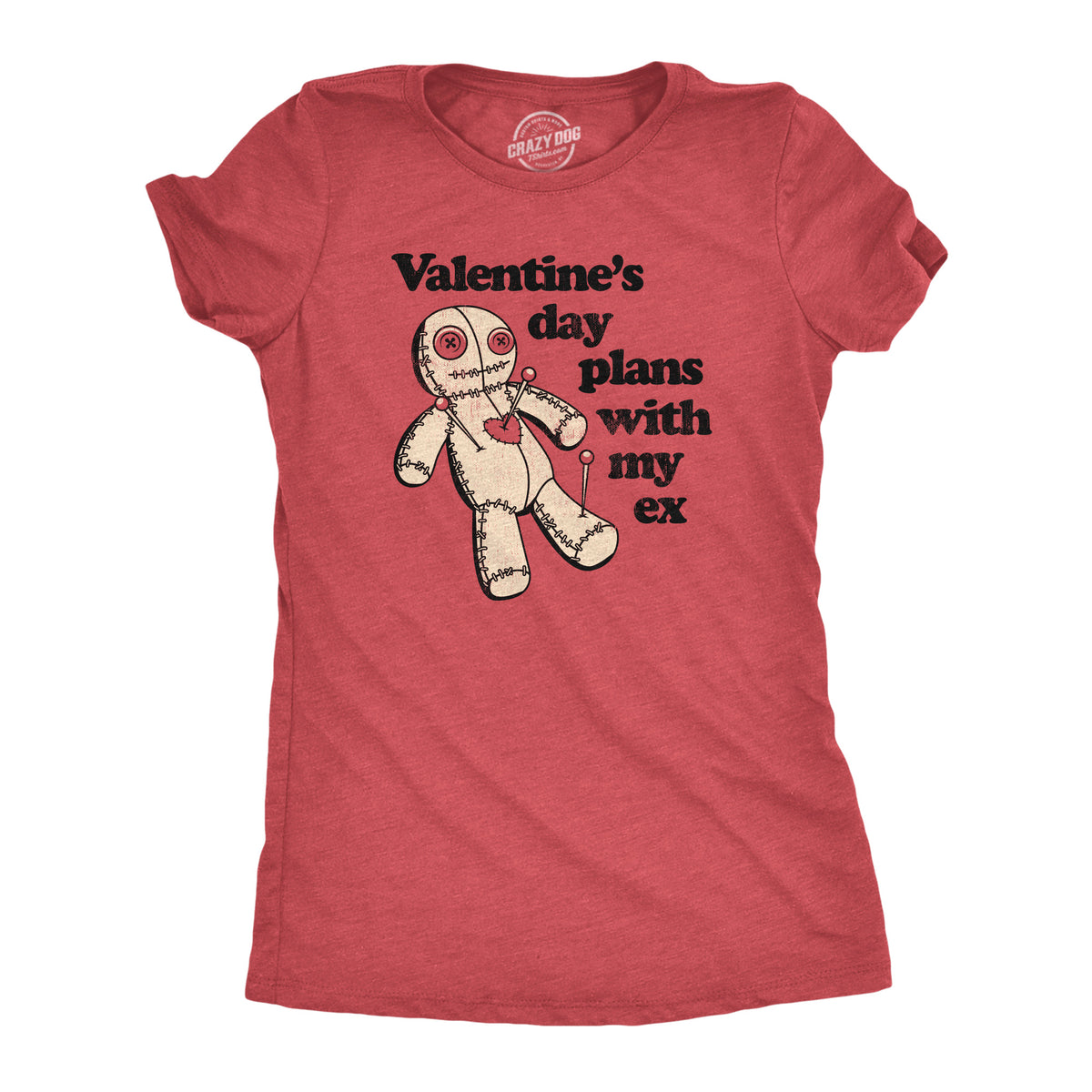 Funny Heather Red - EX Valentines Day Plans With My Ex Womens T Shirt Nerdy Valentine&#39;s Day Sarcastic Tee