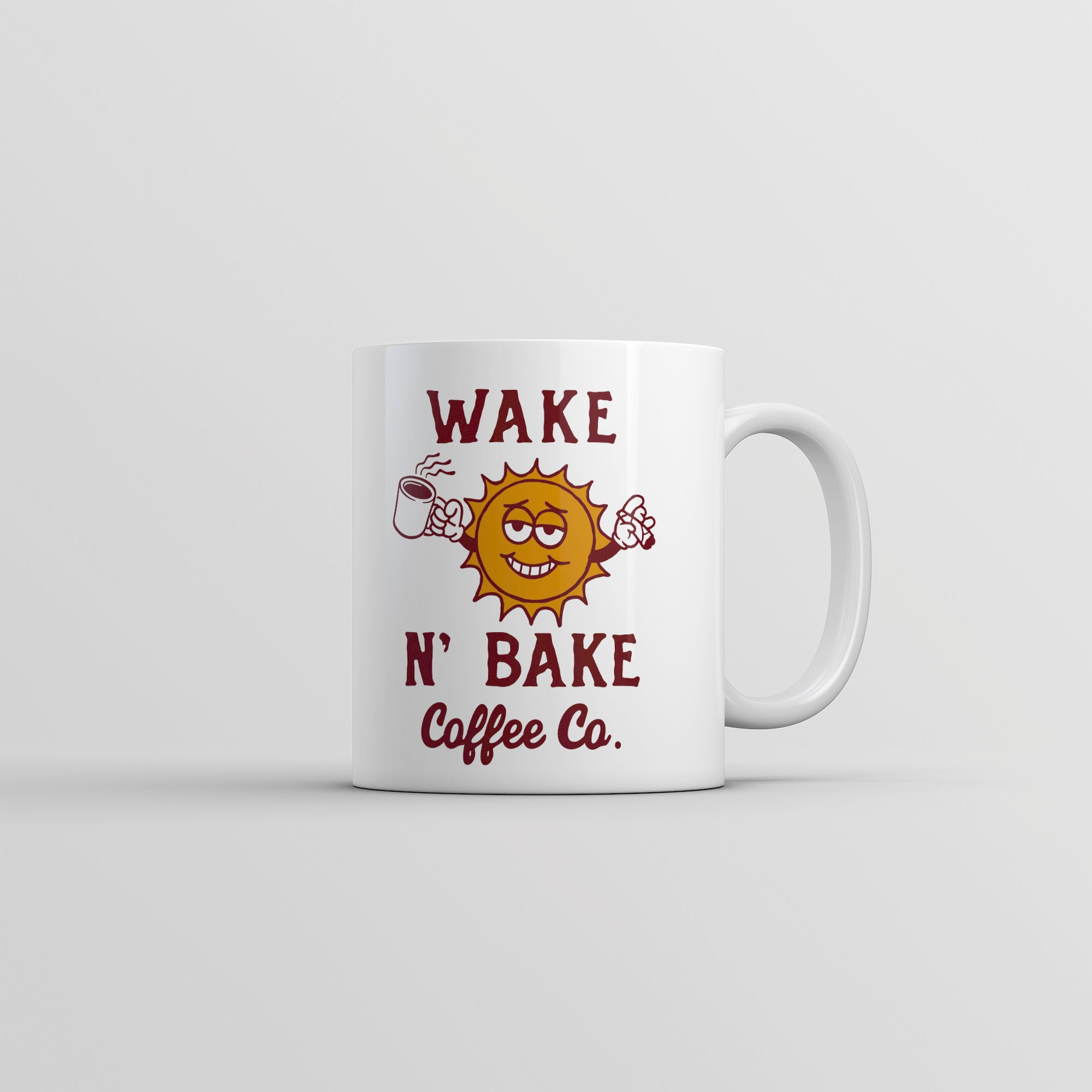 Funny White Wake N Bake Coffee Co Coffee Mug Nerdy 420 Coffee Tee