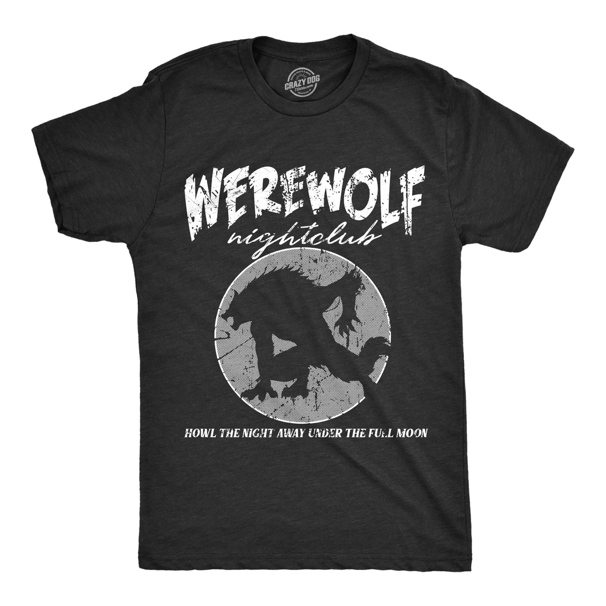 Funny Heather Black - WEREWOLF Werewolf Nightclub Mens T Shirt Nerdy Halloween animal Tee