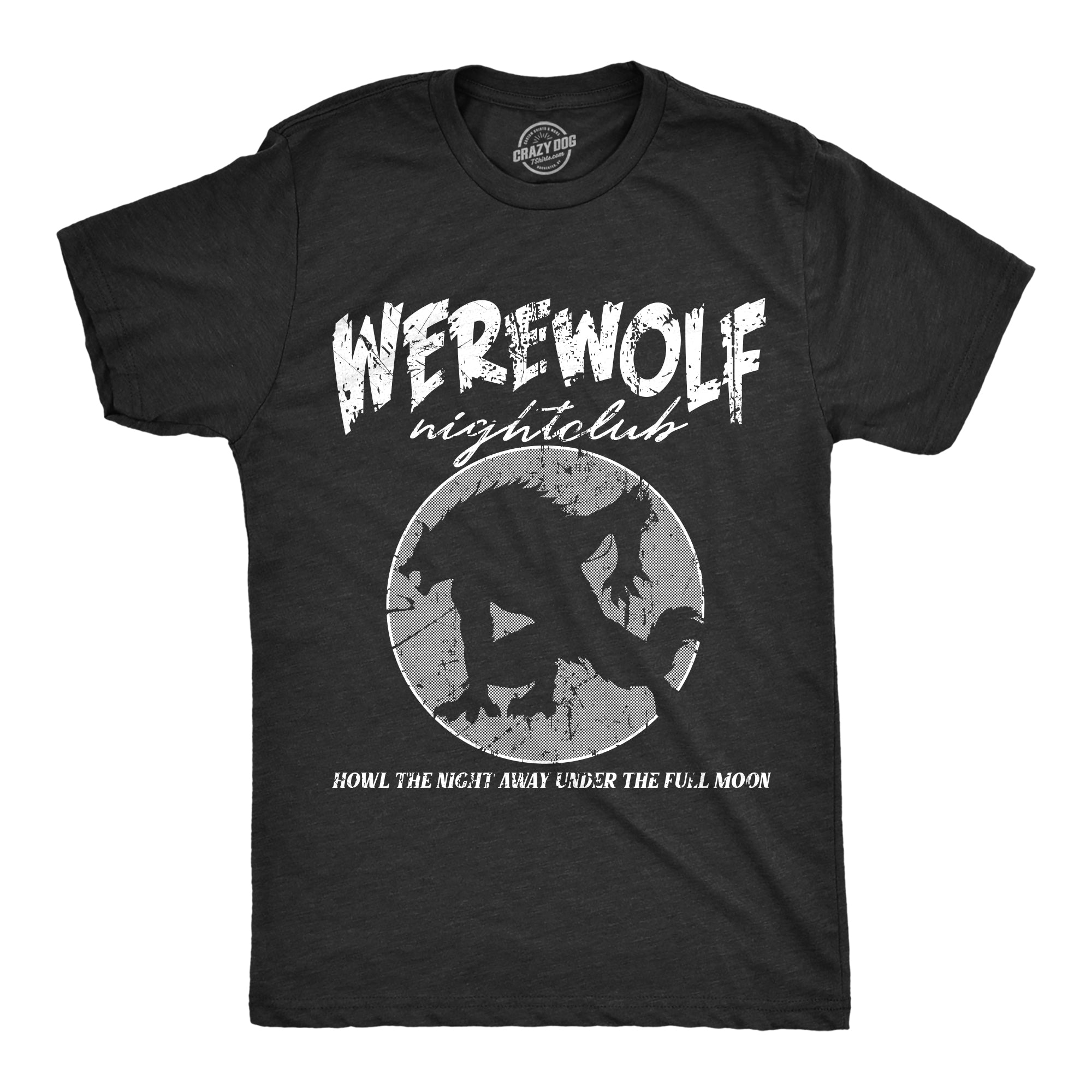 Funny Heather Black - WEREWOLF Werewolf Nightclub Mens T Shirt Nerdy Halloween animal Tee