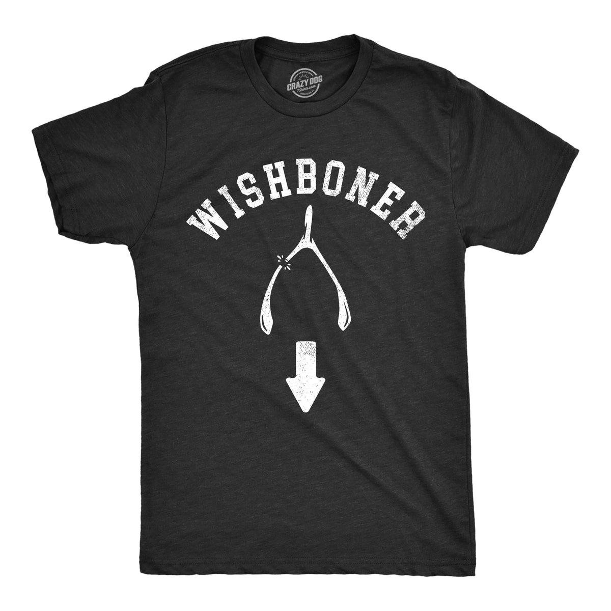 Funny Heather Black - WISHBONER Wishboner Mens T Shirt Nerdy Thanksgiving Food sarcastic Tee