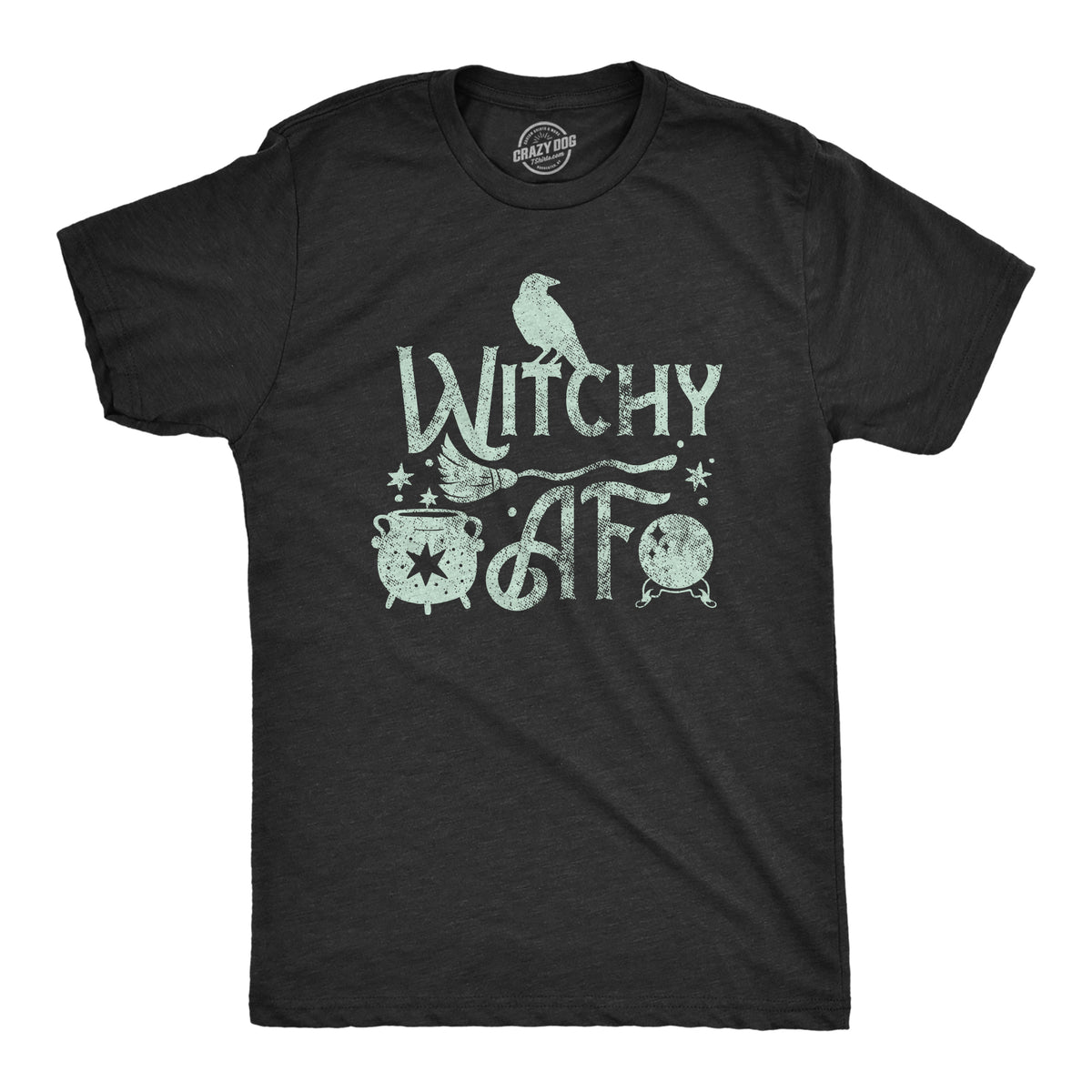 Funny Heather Black - WITCHY Witchy AF Mens T Shirt Nerdy halloween Tee