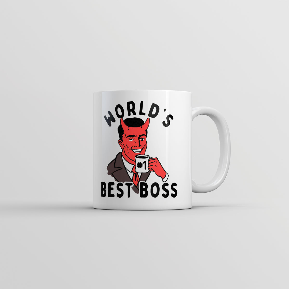Funny White Worlds Best Boss Devil Coffee Mug Nerdy Office sarcastic Tee