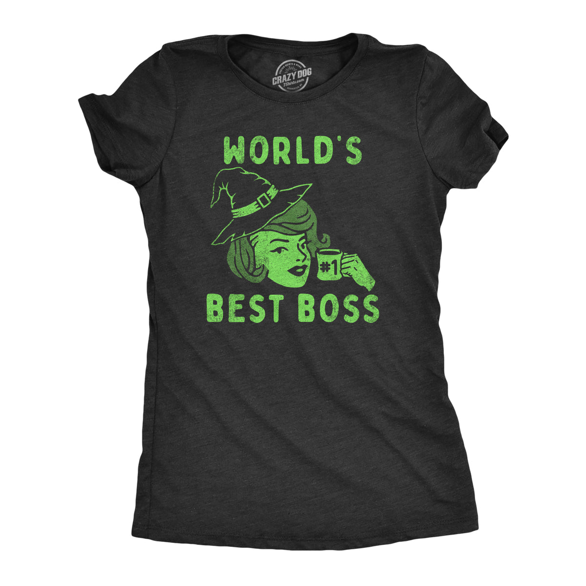 Funny Heather Black - BOSS Worlds Best Boss Witch Womens T Shirt Nerdy Office sarcastic Tee