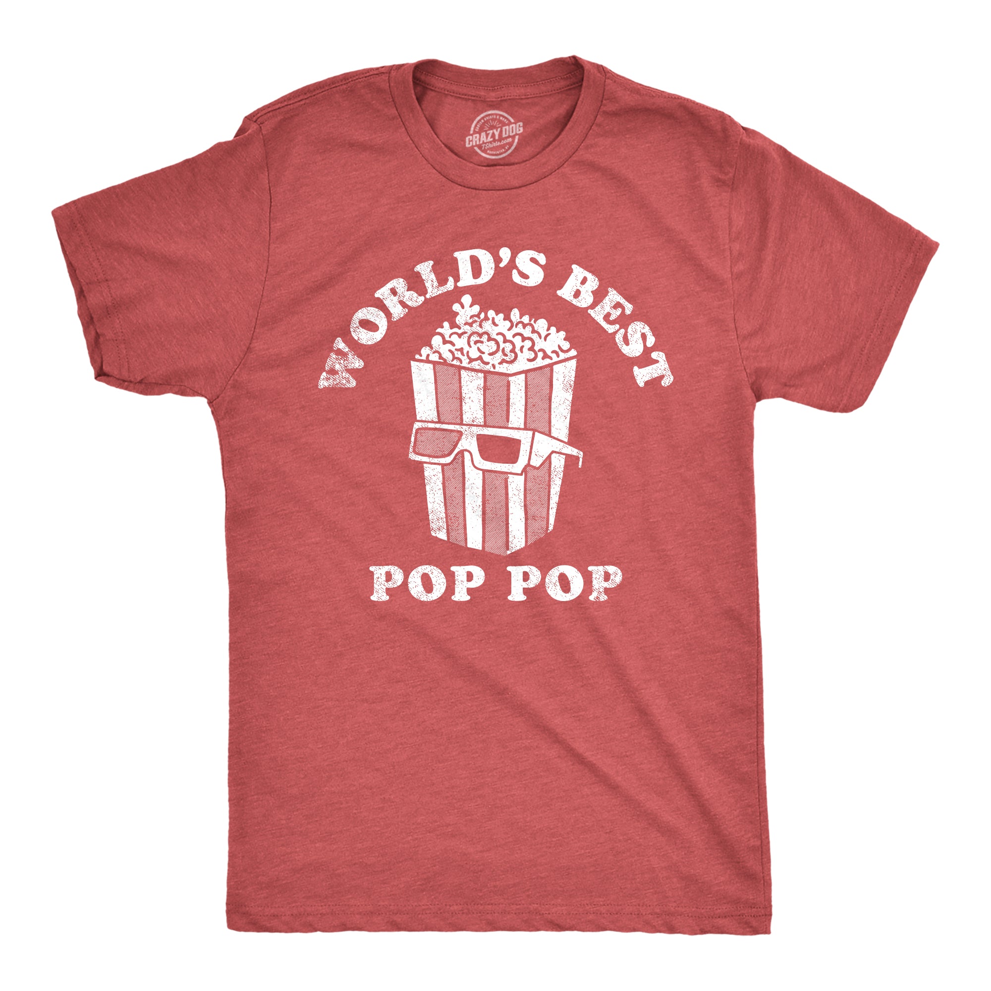 Funny Heather Red - POPPOP Worlds Best Pop Pop Mens T Shirt Nerdy Father's Day Food Tee