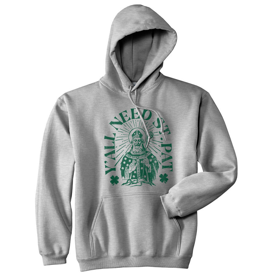Funny Light Heather Grey - PAT Yall Need St Pat Hoodie Nerdy Saint Patrick's Day Tee