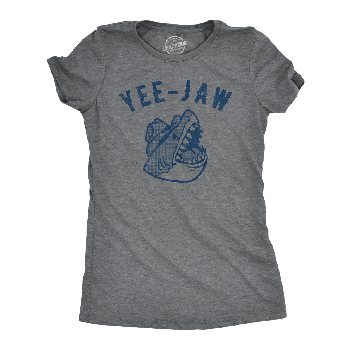 Funny Dark Heather Grey - JAW Yee Jaw Womens T Shirt Nerdy Shark Week Sarcastic Tee