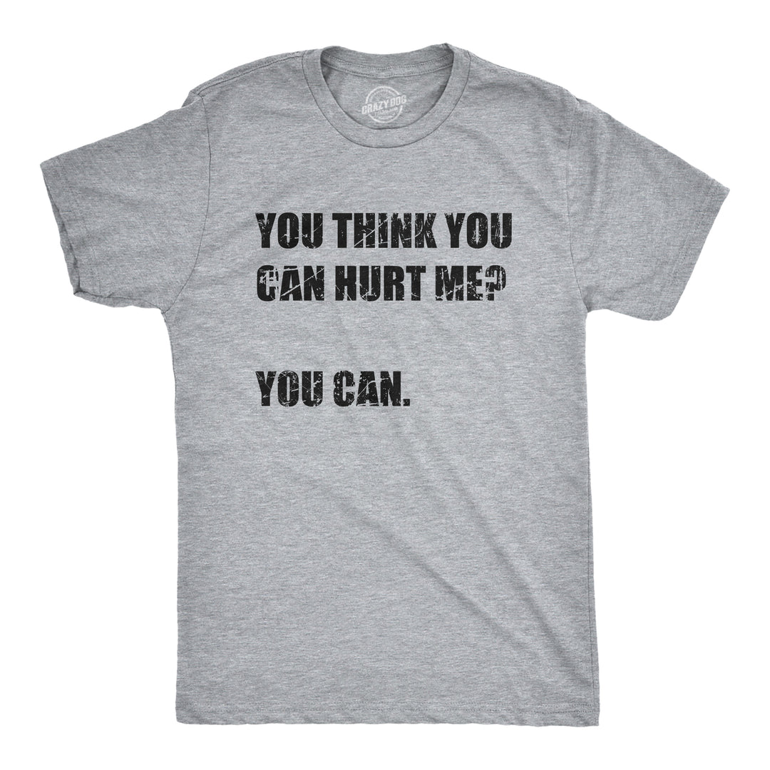 Funny Light Heather Grey - HURT You Think You Can Hurt Me You Can Mens T Shirt Nerdy Sarcastic Tee