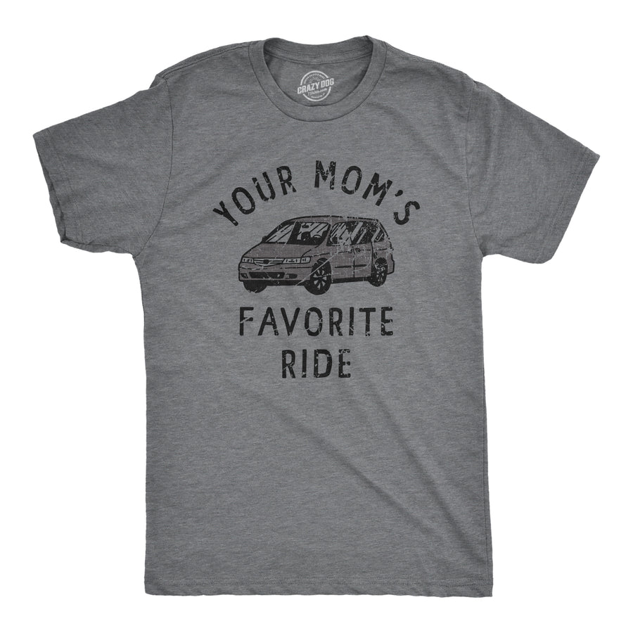 Funny Dark Heather Grey - RIDE Your Moms Favorite Ride Mens T Shirt Nerdy Sarcastic Tee