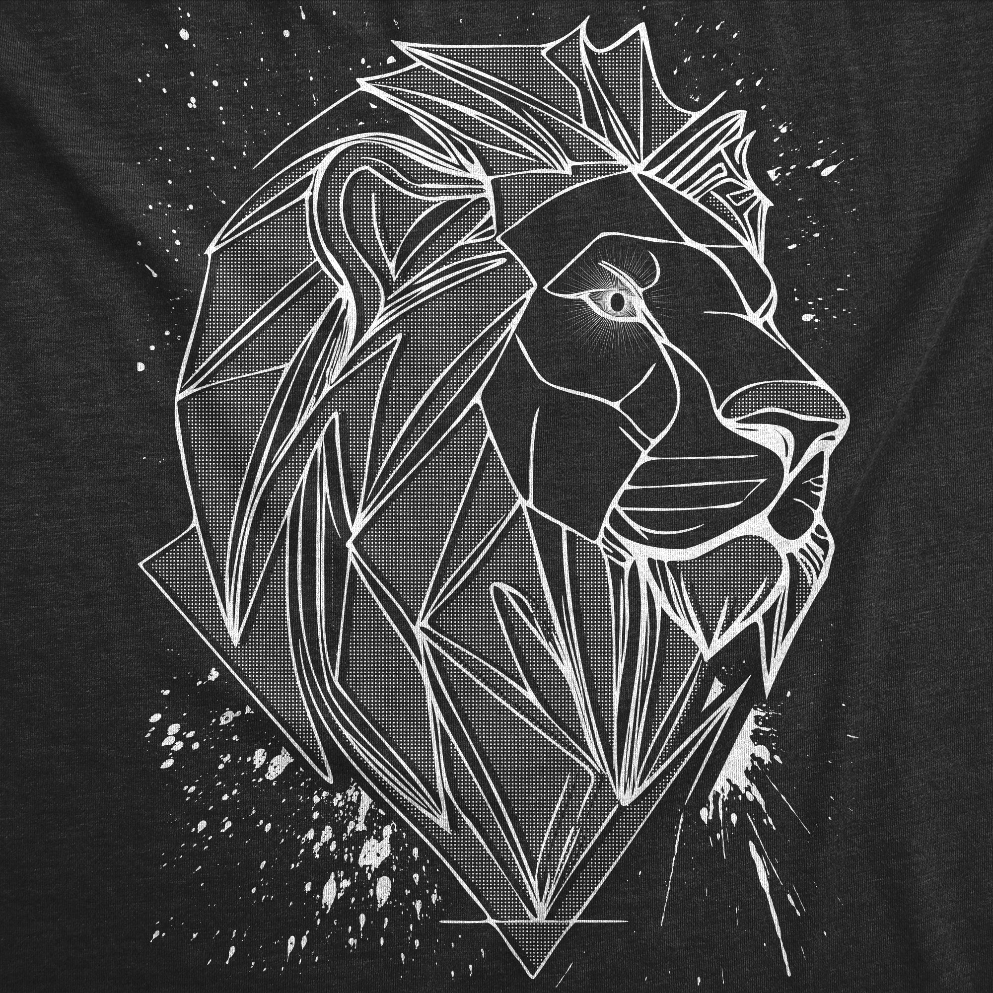 Funny Heather Black - 3D Lion 3D Lion Mens T Shirt Nerdy animal Tee
