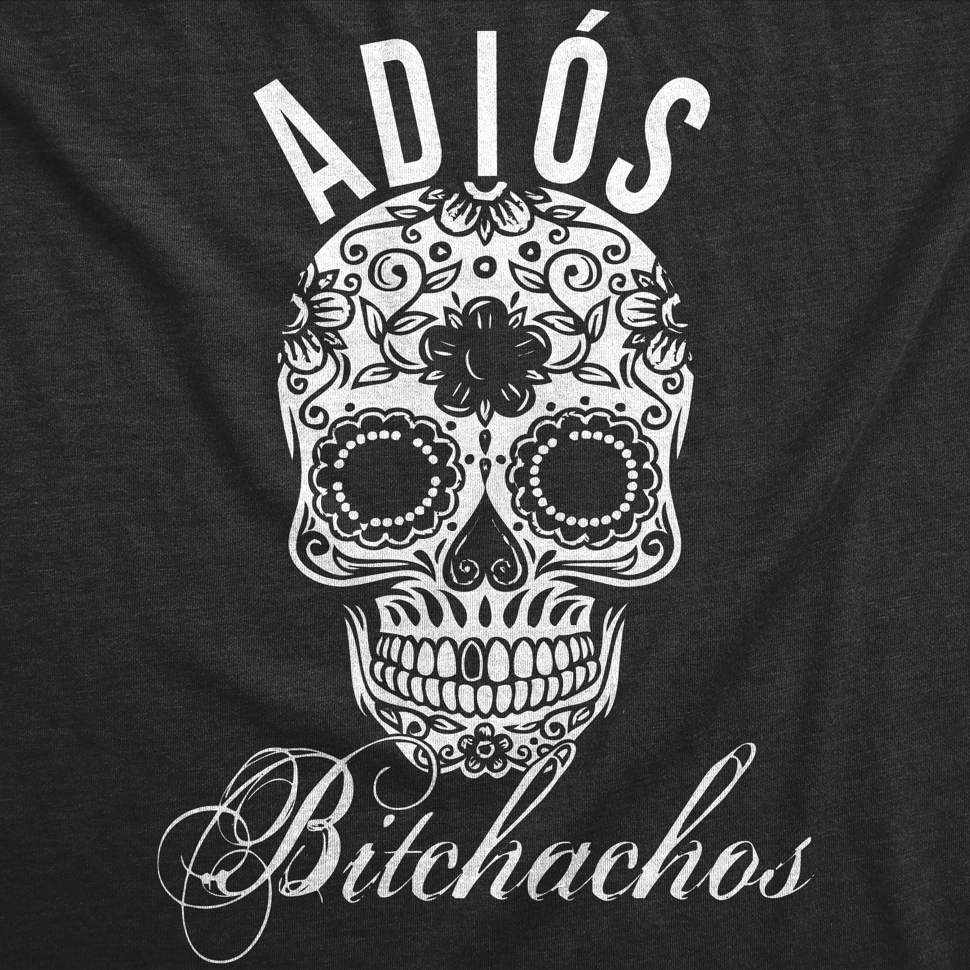 Funny Heather Black Bitchachos Skull Womens T Shirt Nerdy Cinco De Mayo Tee