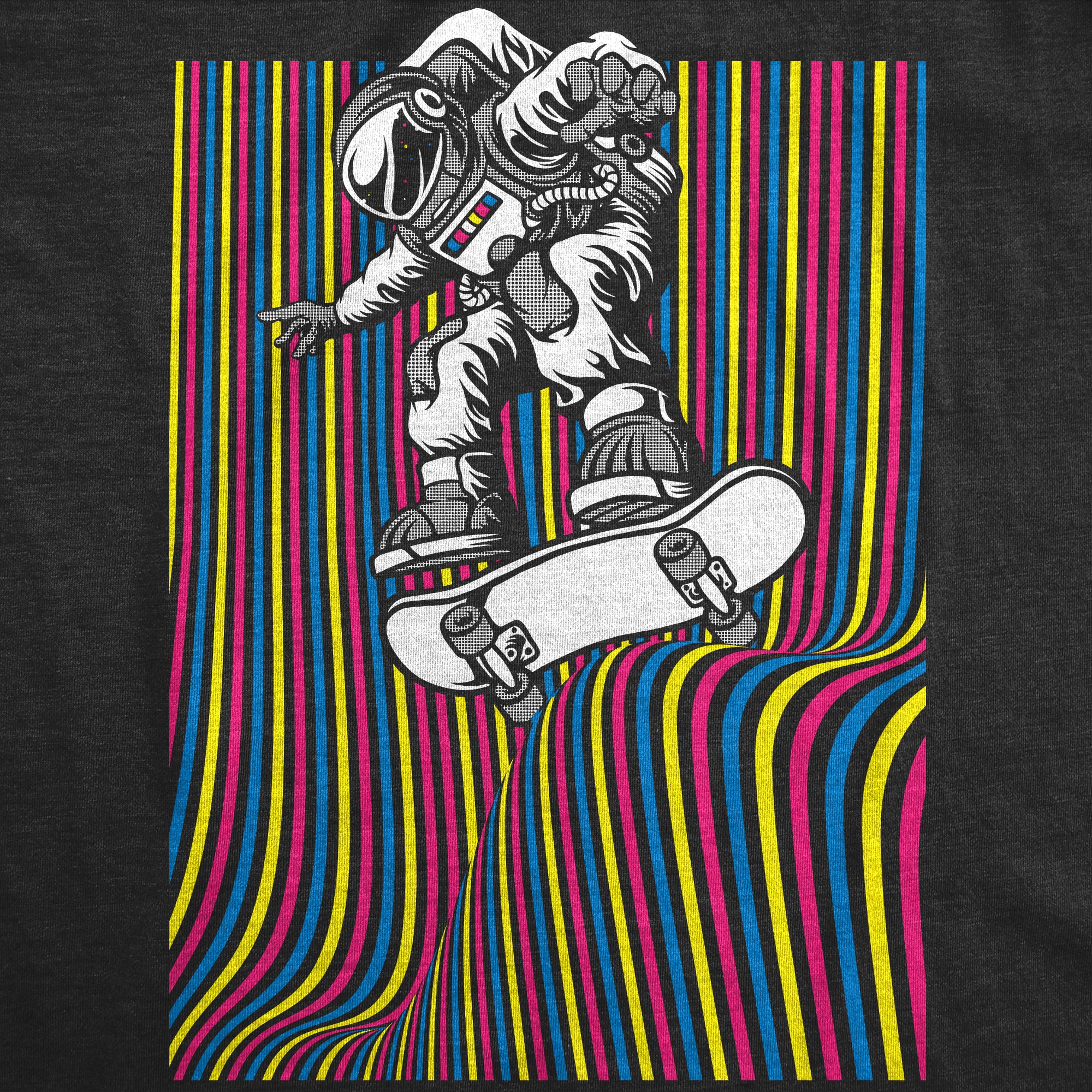 Funny Heather Black - Astronaut Skater Astronaut Skater Mens T Shirt Nerdy Space Tee
