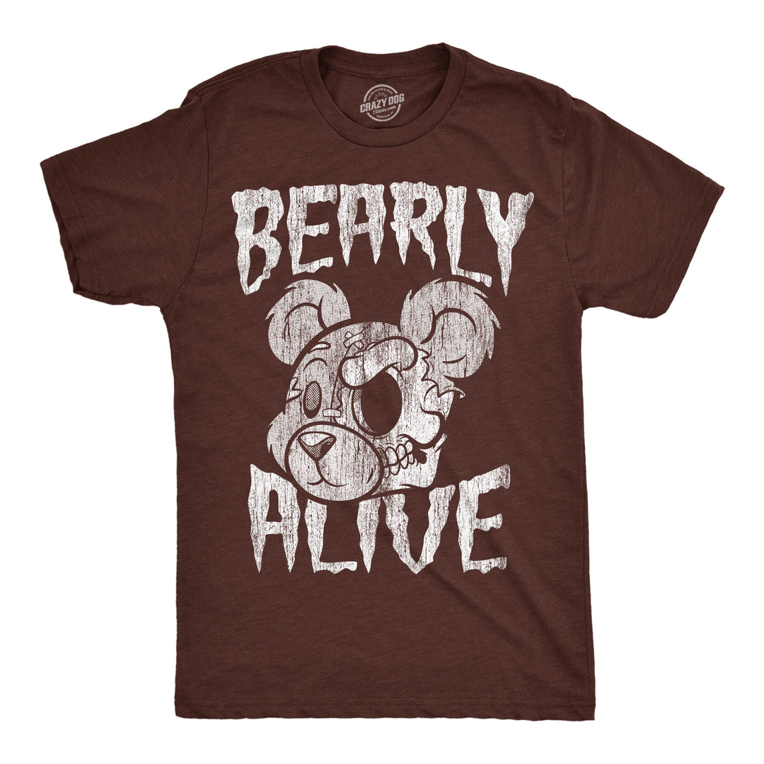 Funny Heather Brown - Bearly Alive Bearly Alive Mens T Shirt Nerdy Halloween Halloween Tee