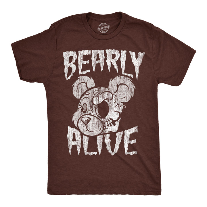 Funny Heather Brown - Bearly Alive Bearly Alive Mens T Shirt Nerdy Halloween Halloween Tee