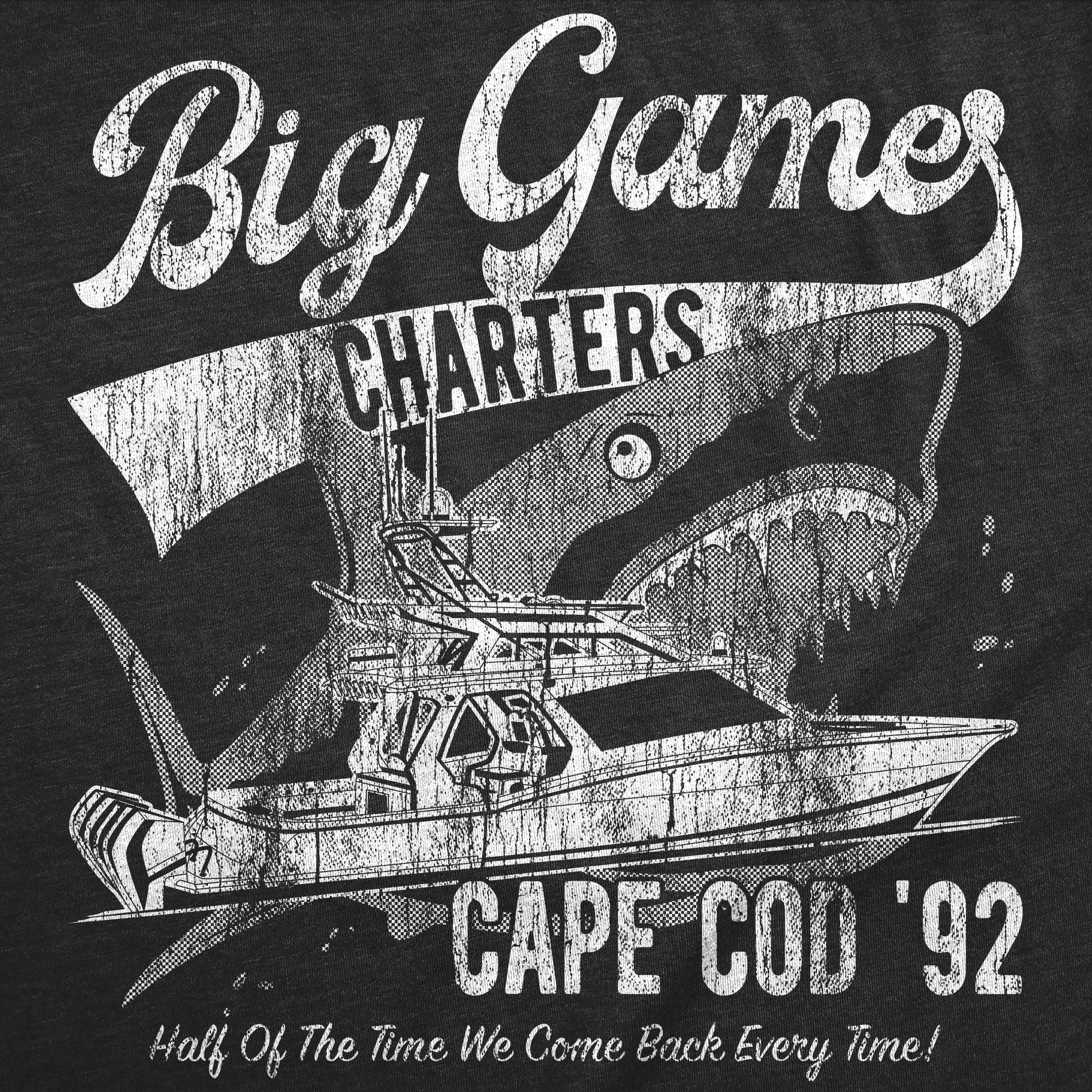 Funny Heather Black - Big Game Charters Big Game Charters Mens T Shirt Nerdy Fishing sarcastic Tee