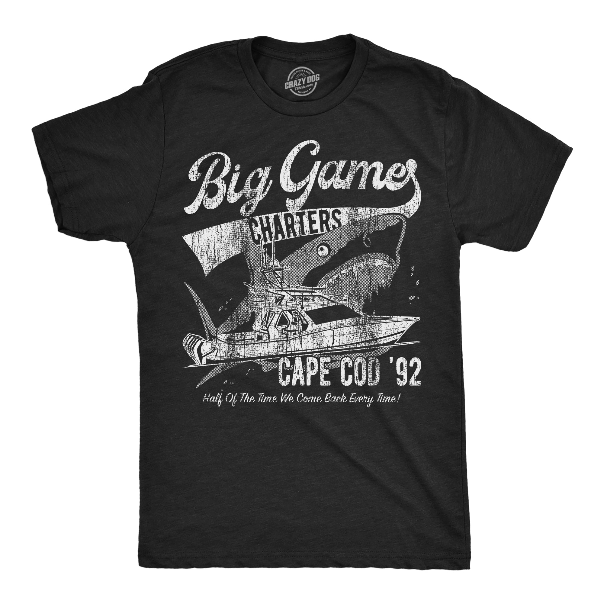 Funny Heather Black - Big Game Charters Big Game Charters Mens T Shirt Nerdy Fishing sarcastic Tee