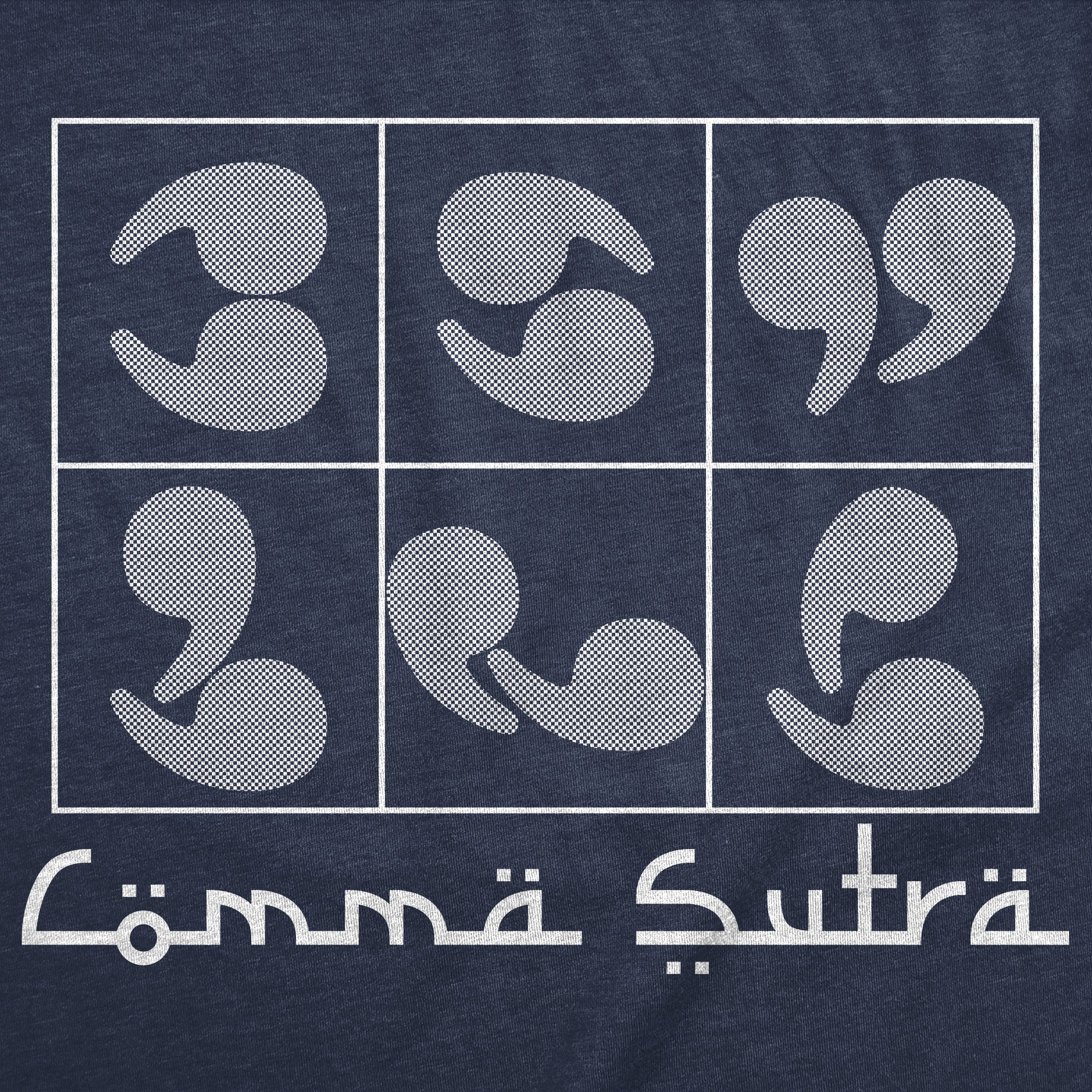 Funny Heather Navy - Comma Sutra Comma Sutra Womens T Shirt Nerdy sarcastic Tee