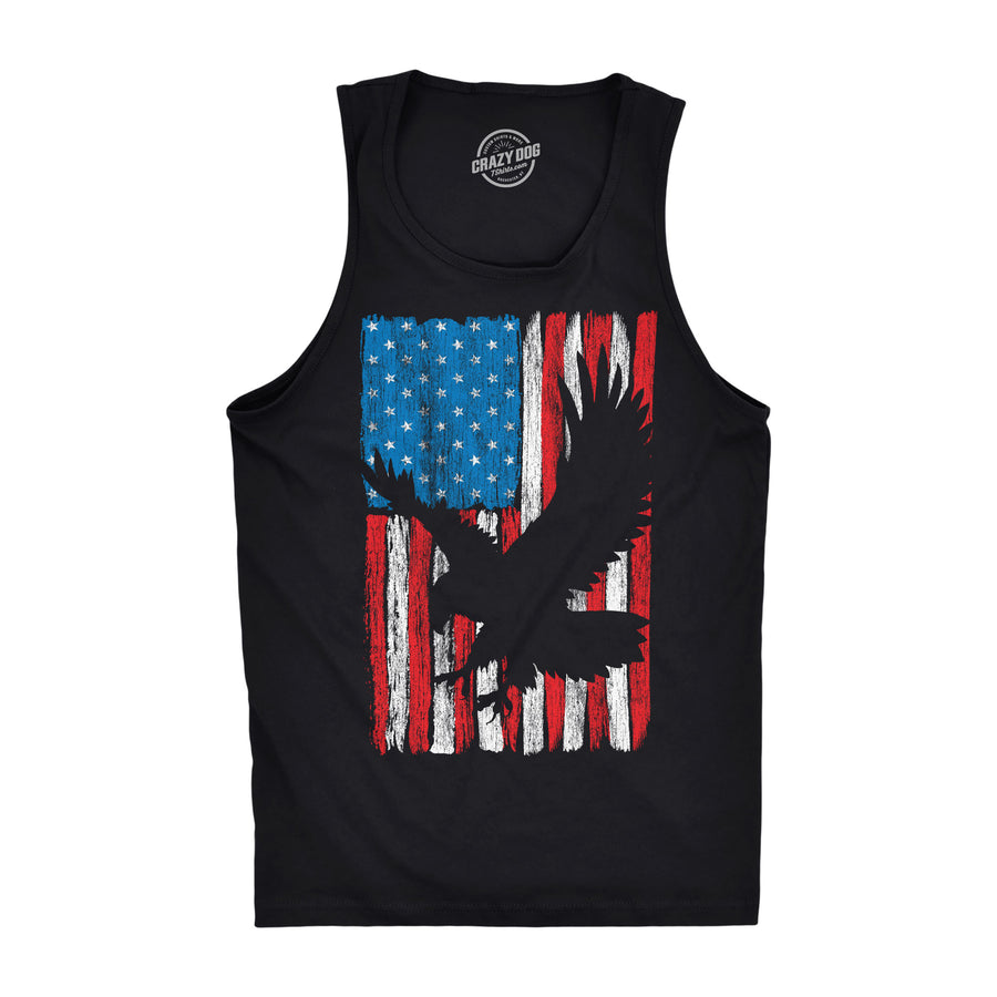 Funny Black - Eagle In Flag Eagle In Flag Mens Tank Top Nerdy Fourth Of July Tee