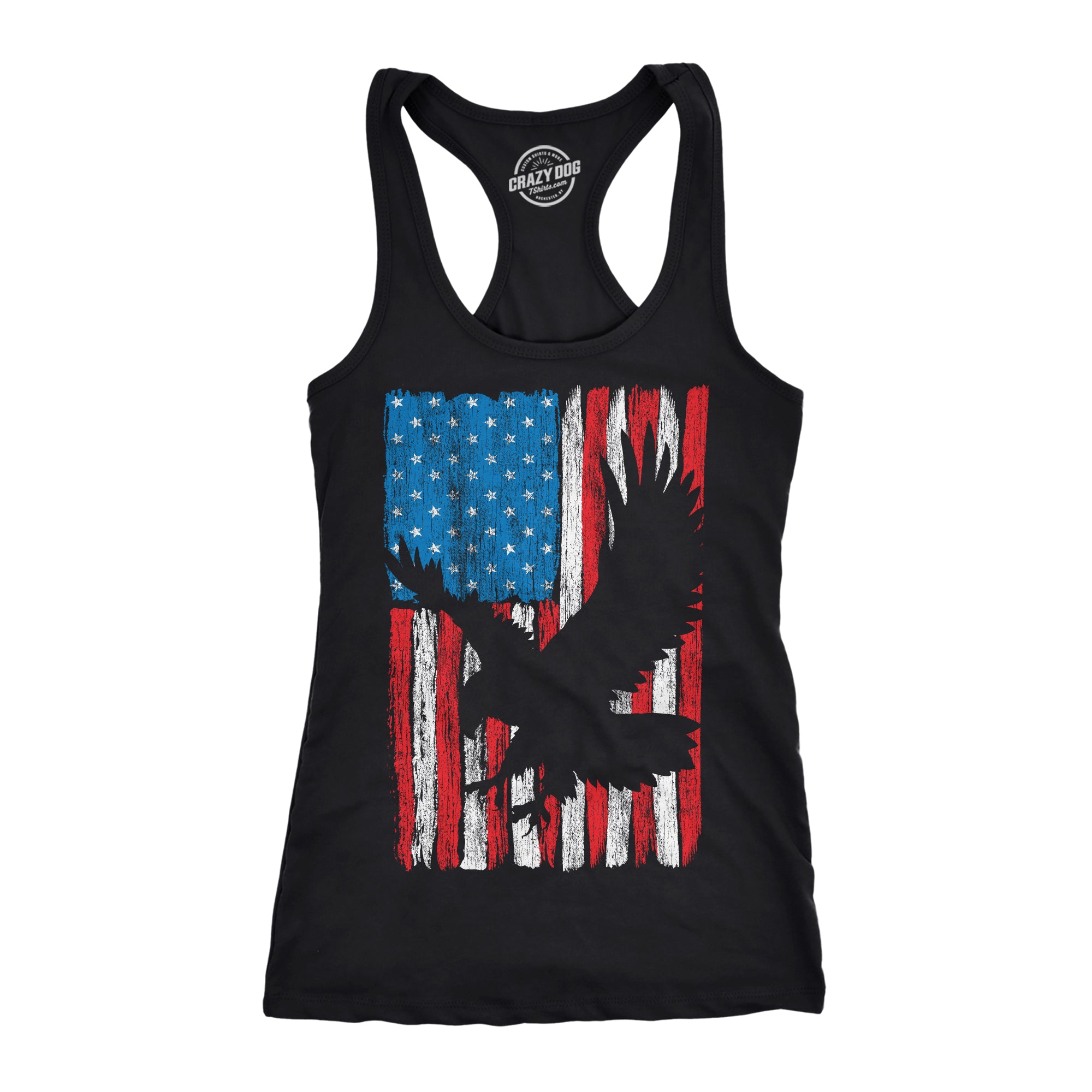 Funny Black - Eagle In Flag Eagle In Flag Womens Tank Top Nerdy Fourth Of July Tee