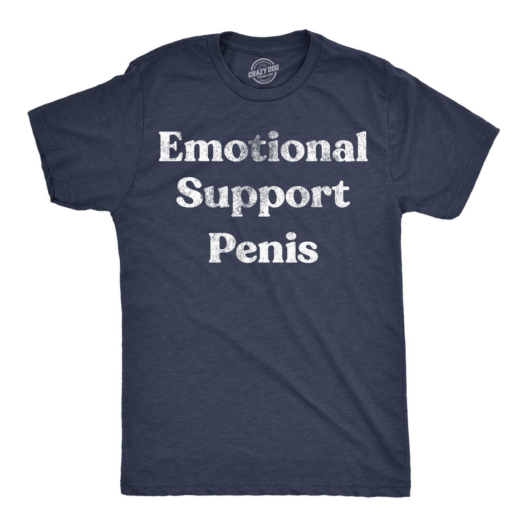 Funny Heather Navy - Emotional Support Penis Emotional Support Penis Mens T Shirt Nerdy sex sarcastic Tee